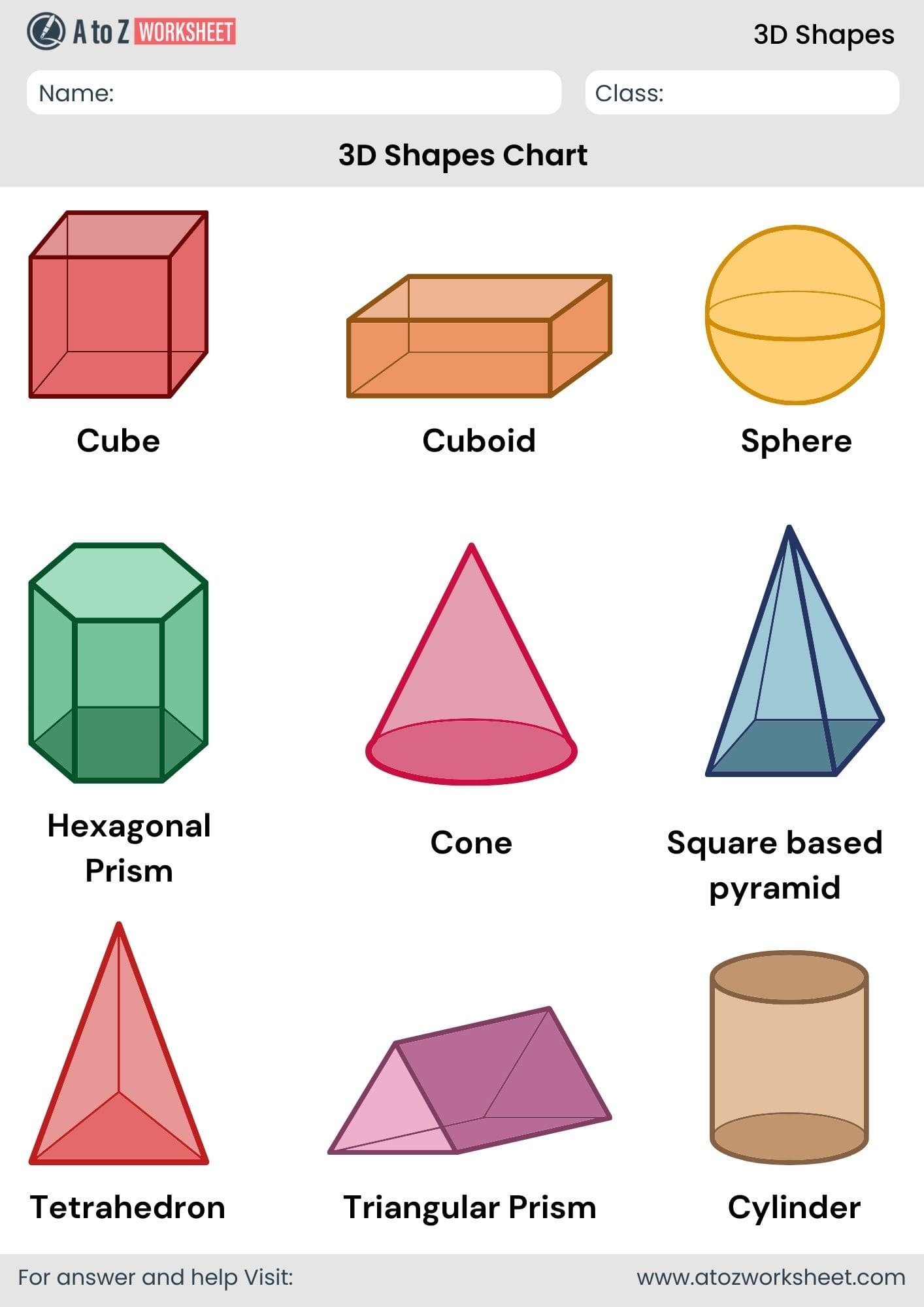 3d shapes faces edges vertices worksheets with answers