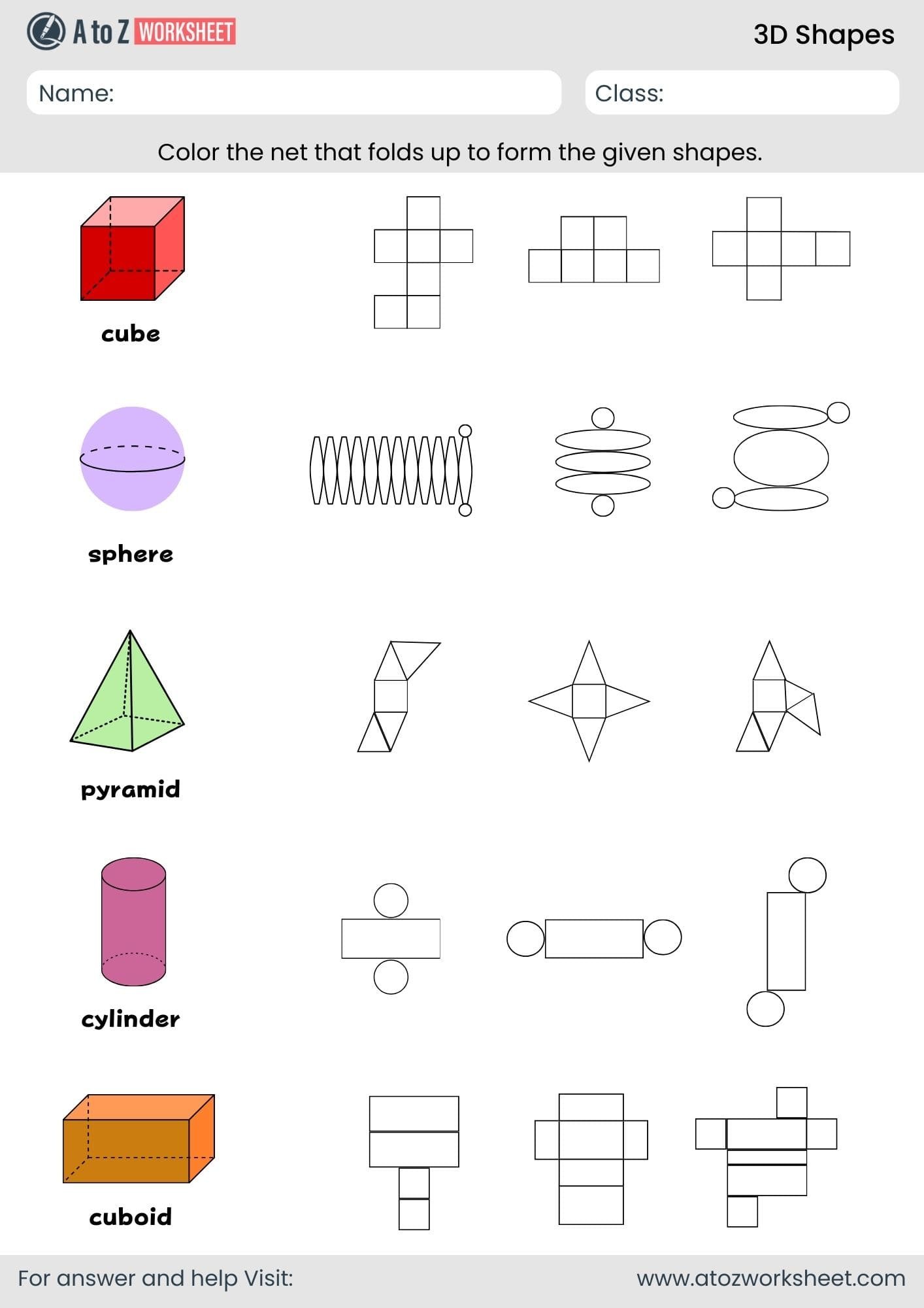 3d shapes faces edges vertices worksheets with answers