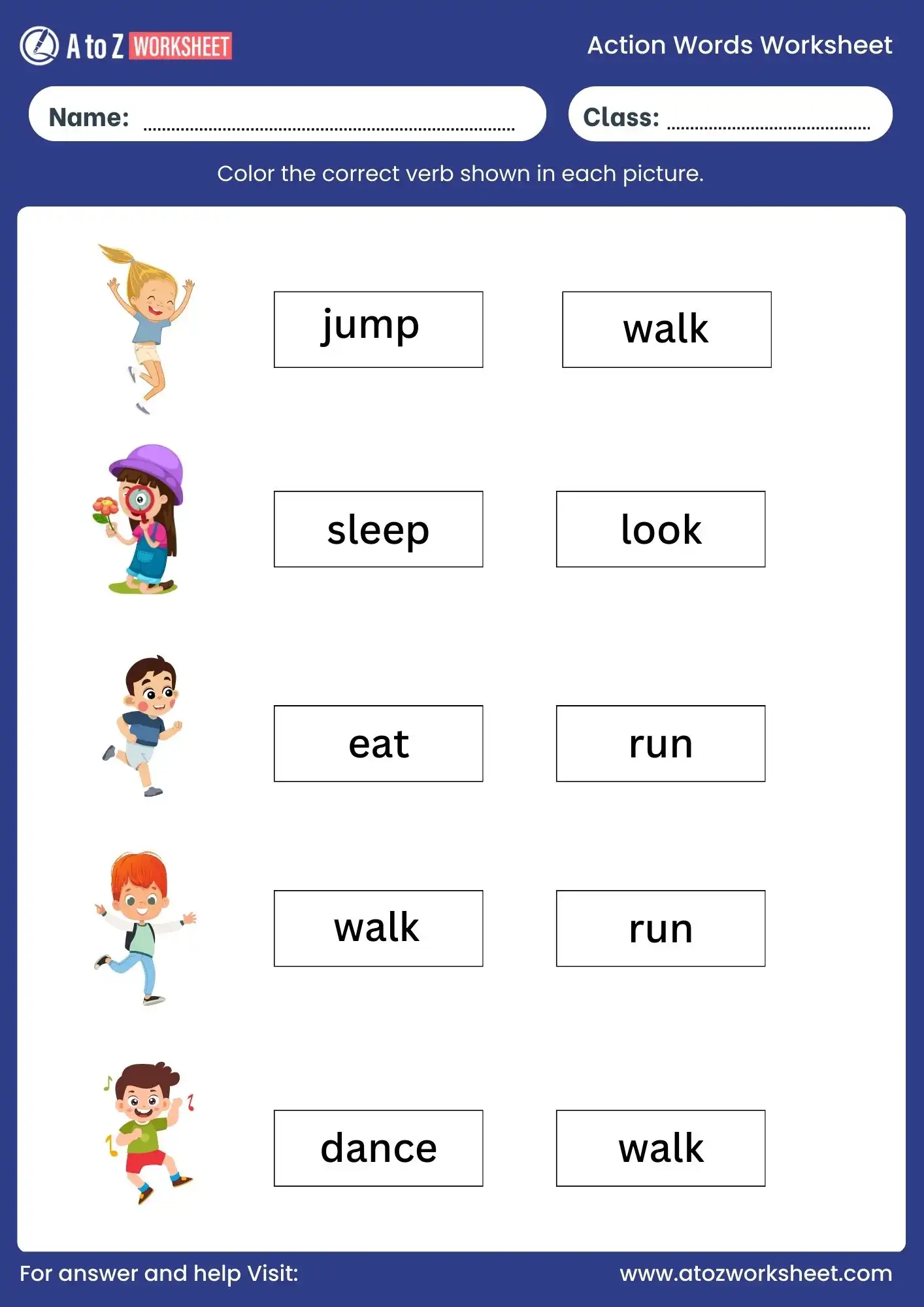 action words worksheet pdf free download for students