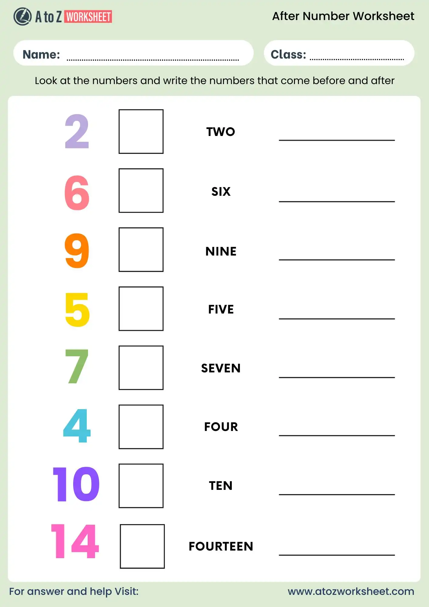 after number worksheet 1 to 50 for ukg