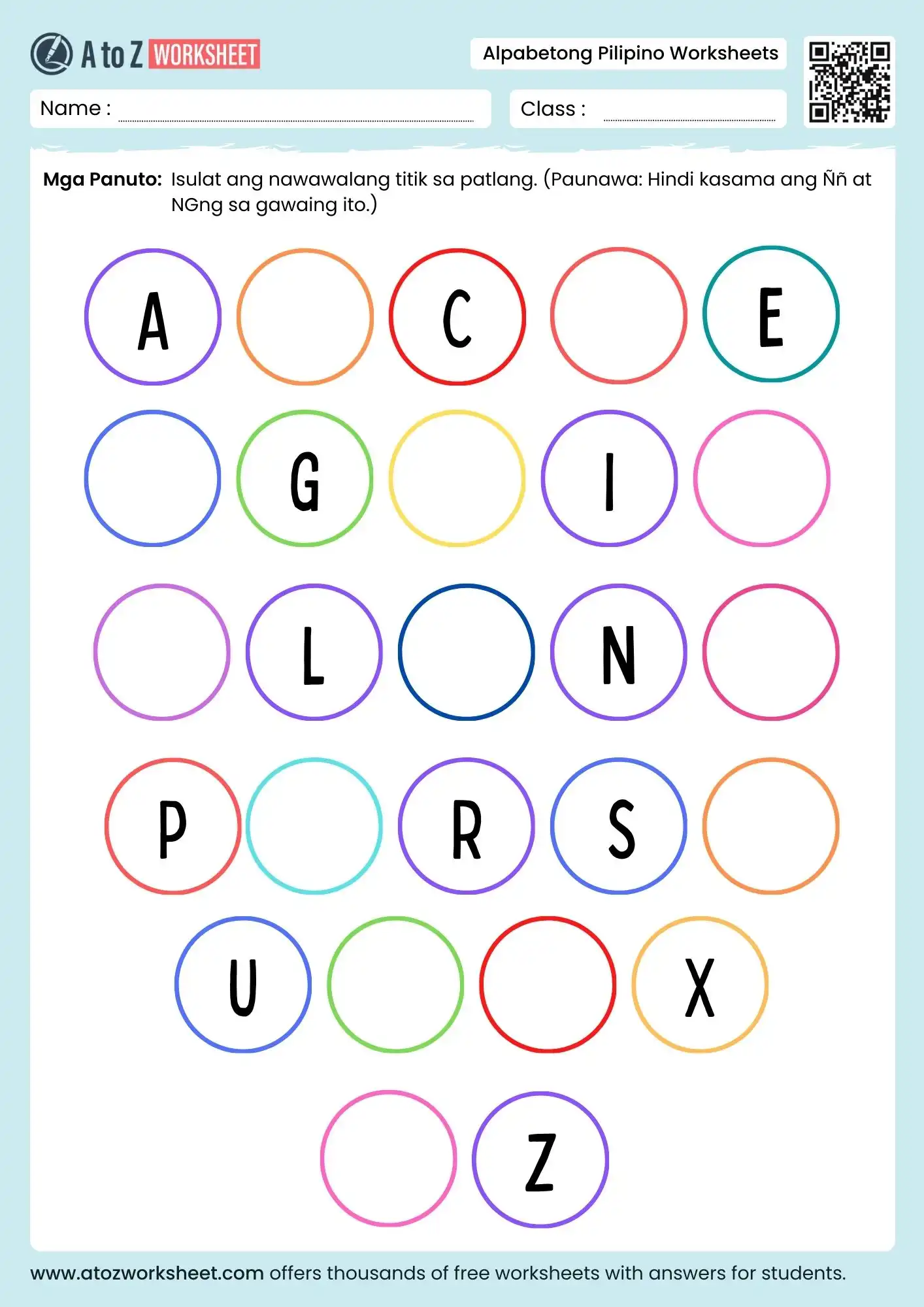 filipino alphabet worksheets missing uppercase letters