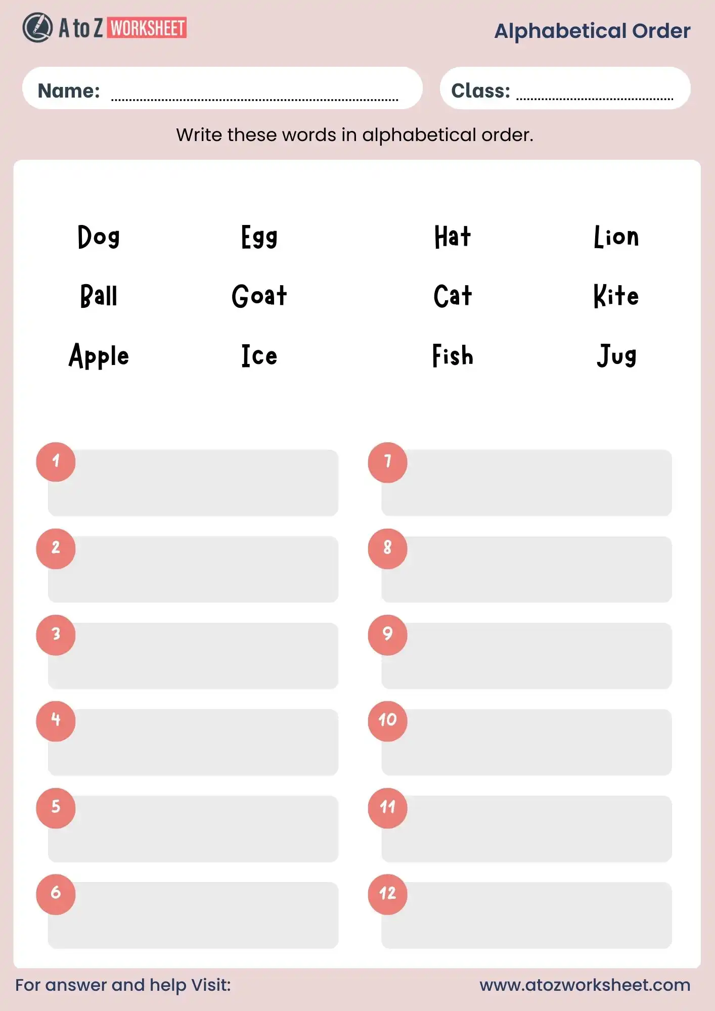 alphabetical order worksheet for lkg students