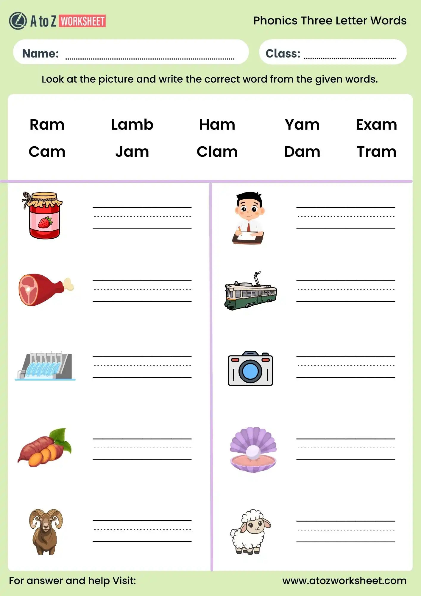 am word family worksheets free pdf for preschool and kindergarten