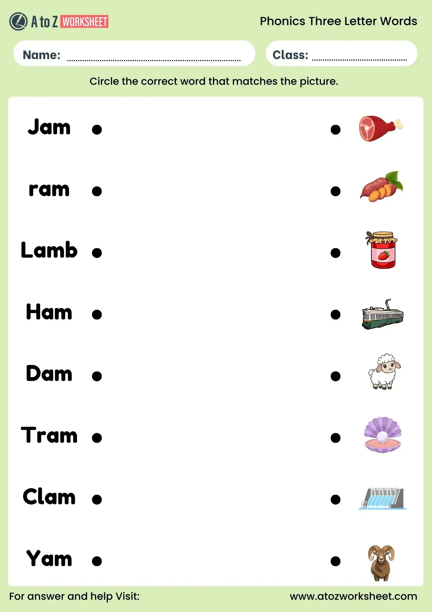 am word family worksheets pdf free download with pictures