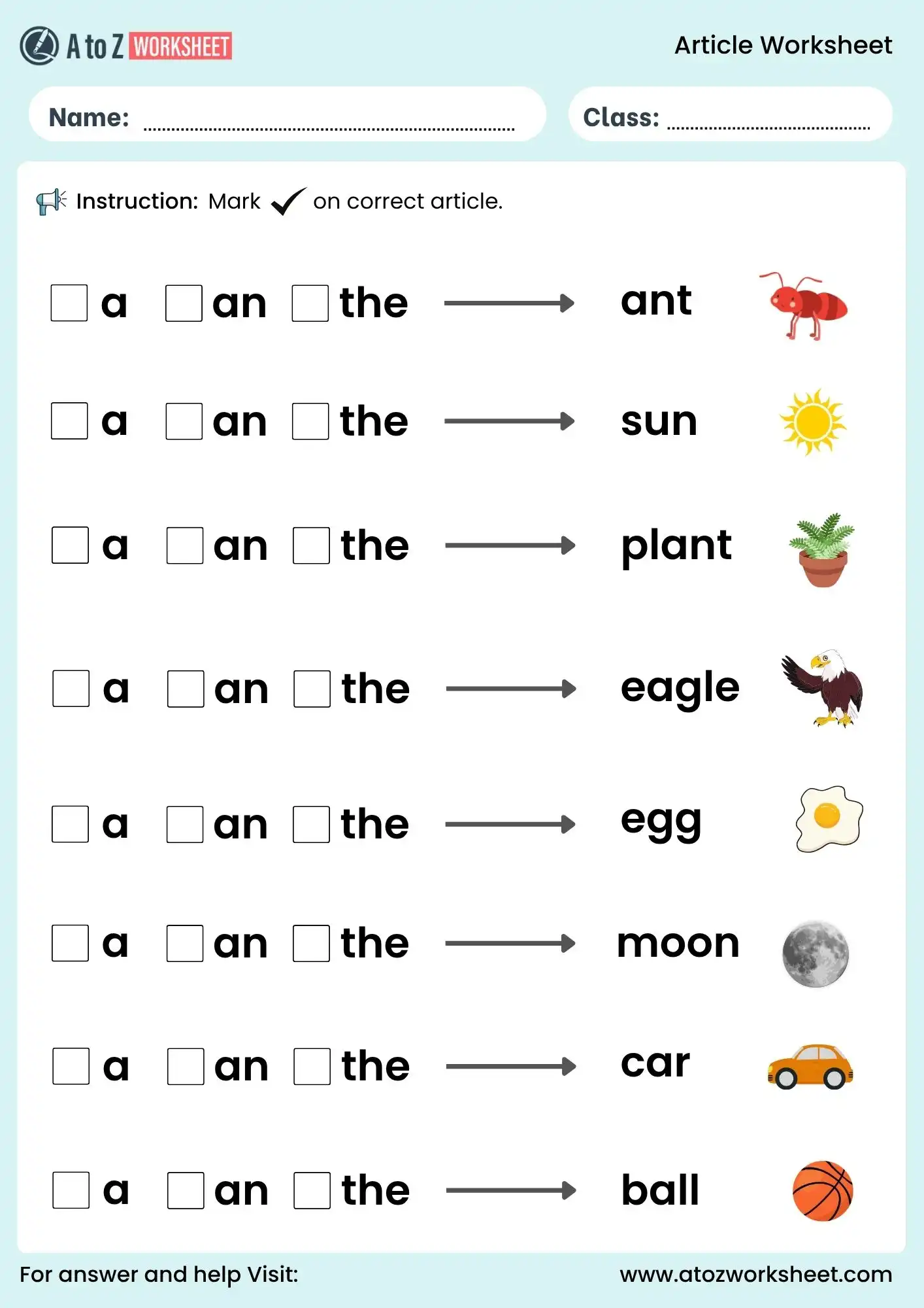 english grammar article worksheet for beginners pdf
