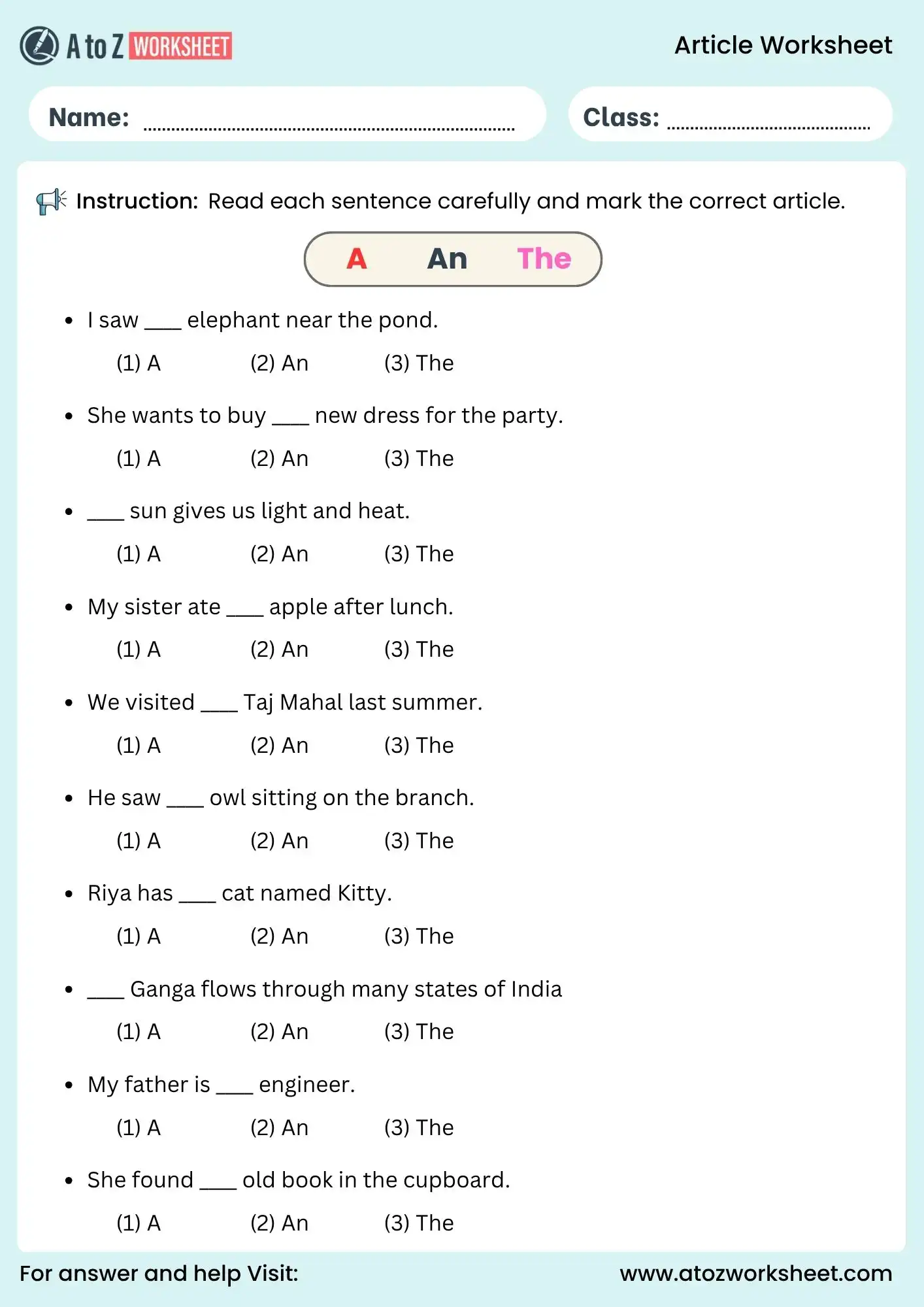 article worksheet multiple choice activity for grammar practice