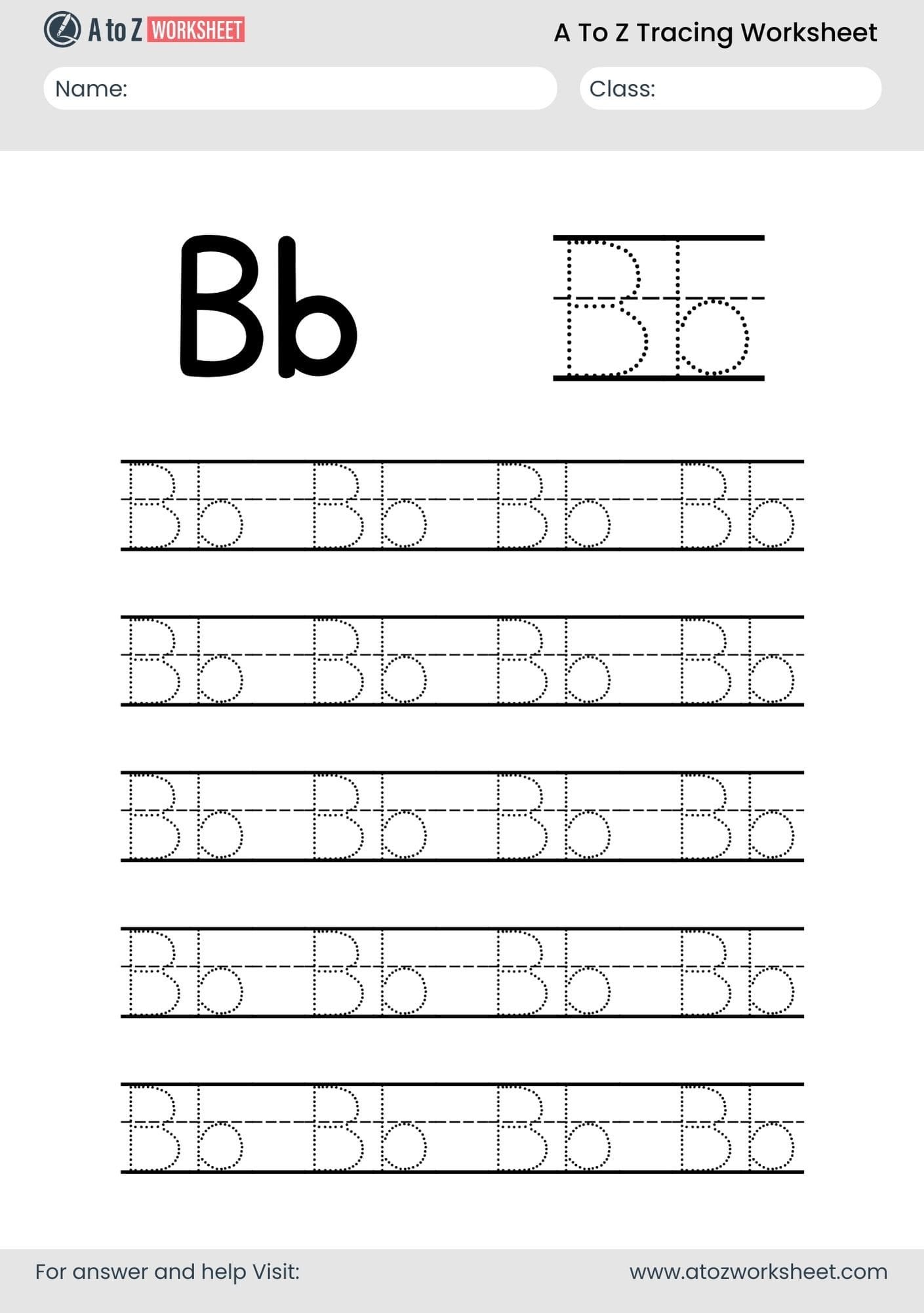 b letter a to z alphabet worksheets pdf