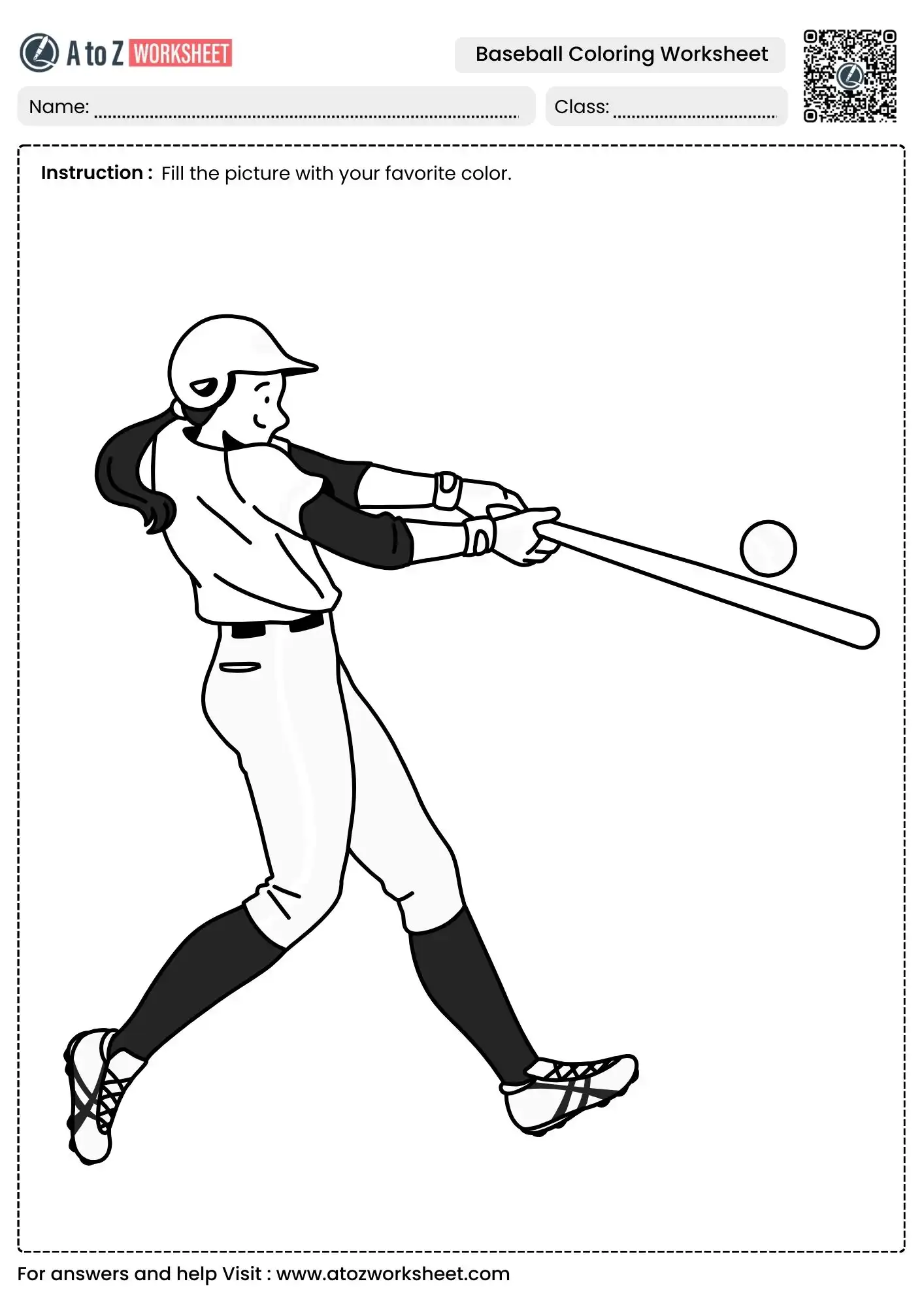 female athlete representation in baseball coloring worksheets