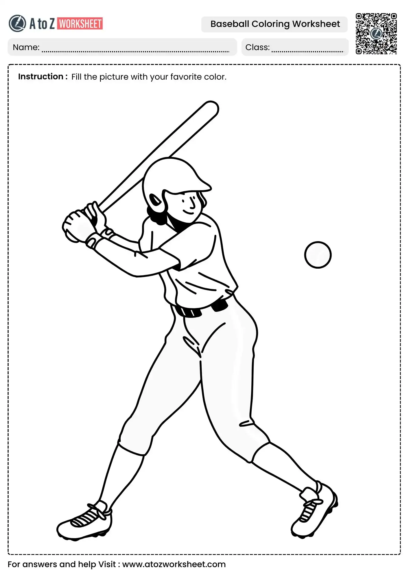 smooth swing follow through in baseball coloring worksheets