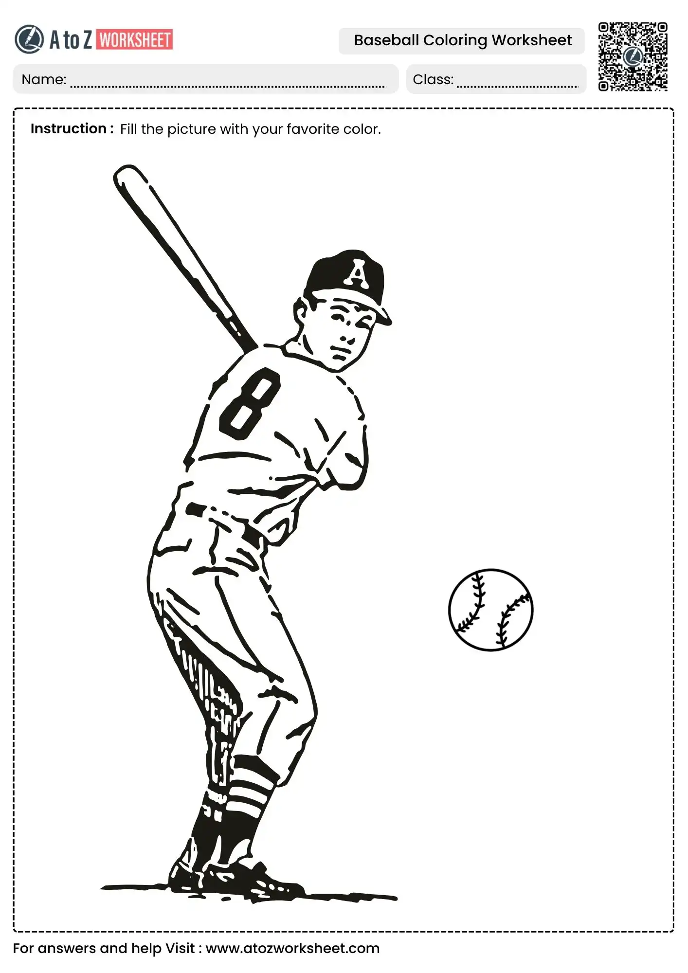 vintage style player for baseball coloring worksheets
