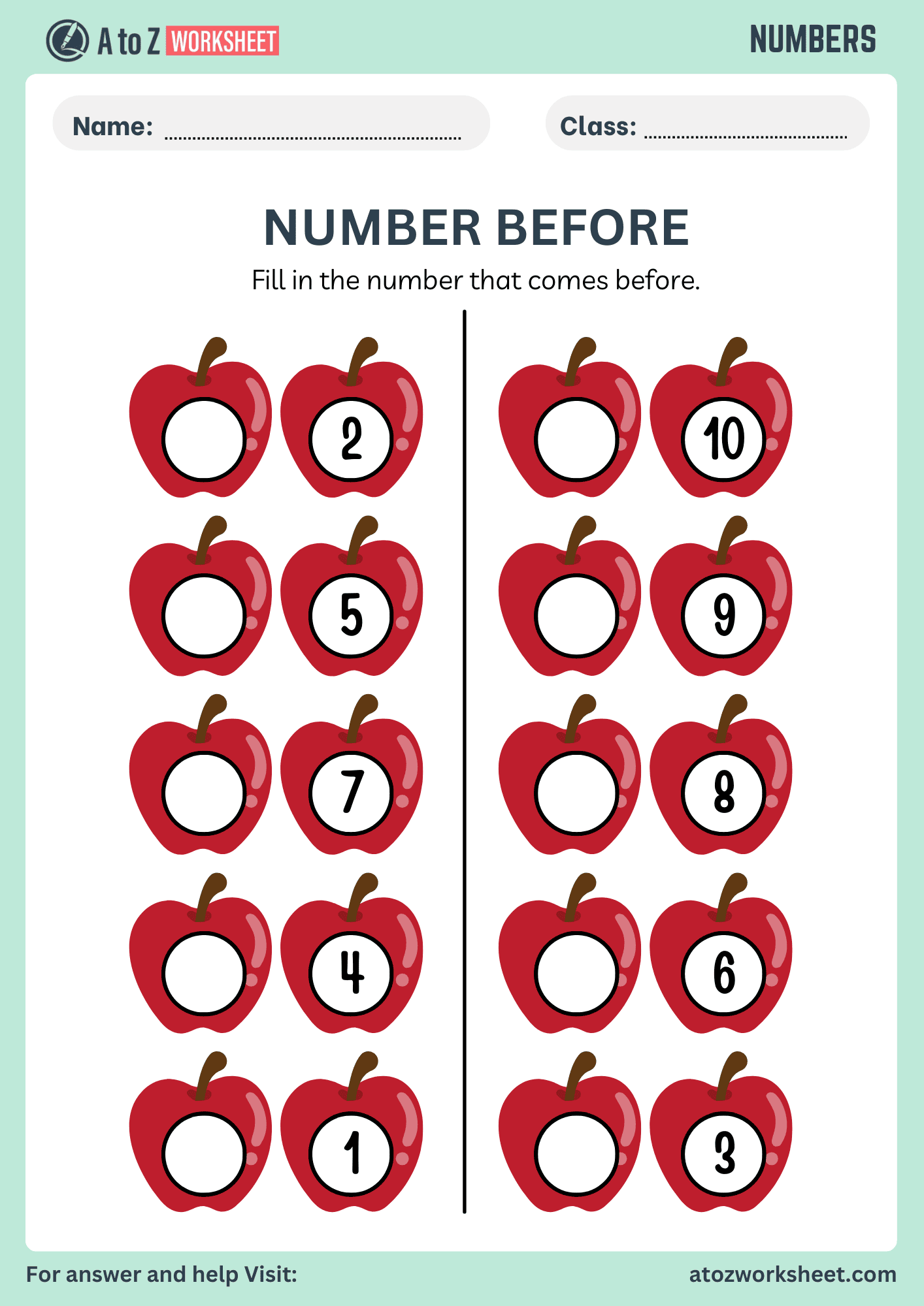 Free 100+ Worksheets For Nursery - Printable and Fun Learning Activities 67 fill blank spaces before and after number worksheets 1 to 20 pdf