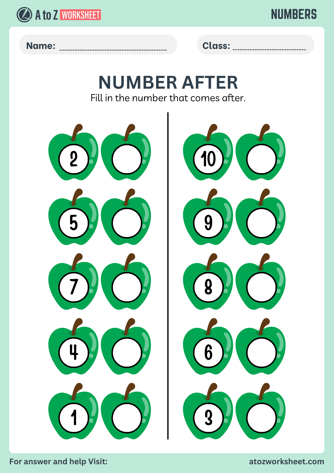 Free 100+ Worksheets For Nursery - Printable and Fun Learning Activities 66 before and after number worksheets ukg class pdf download