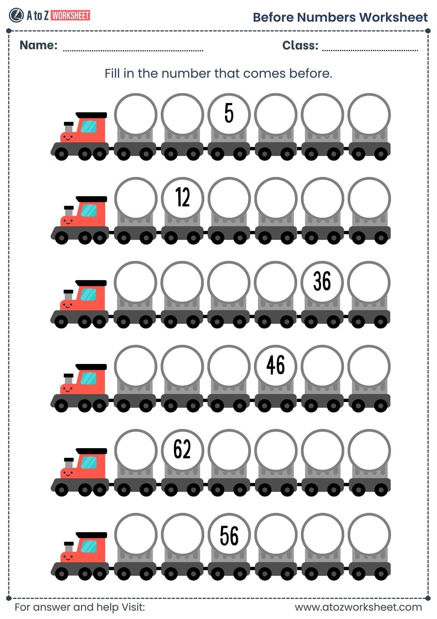 before number worksheet 1 to 100