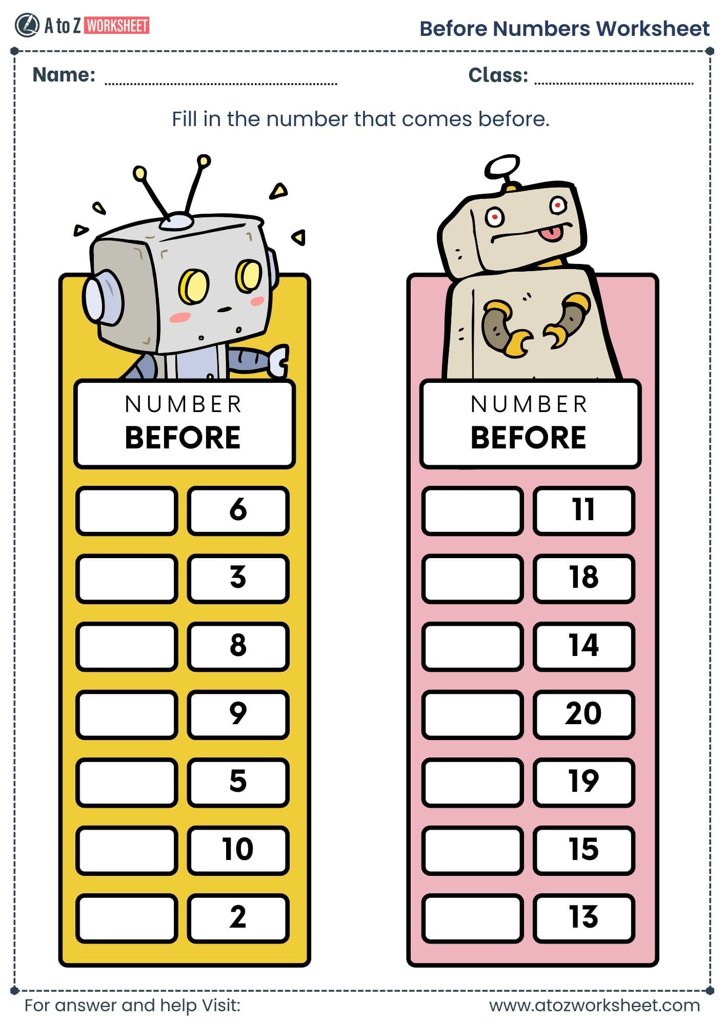 before number worksheet 1 to 100