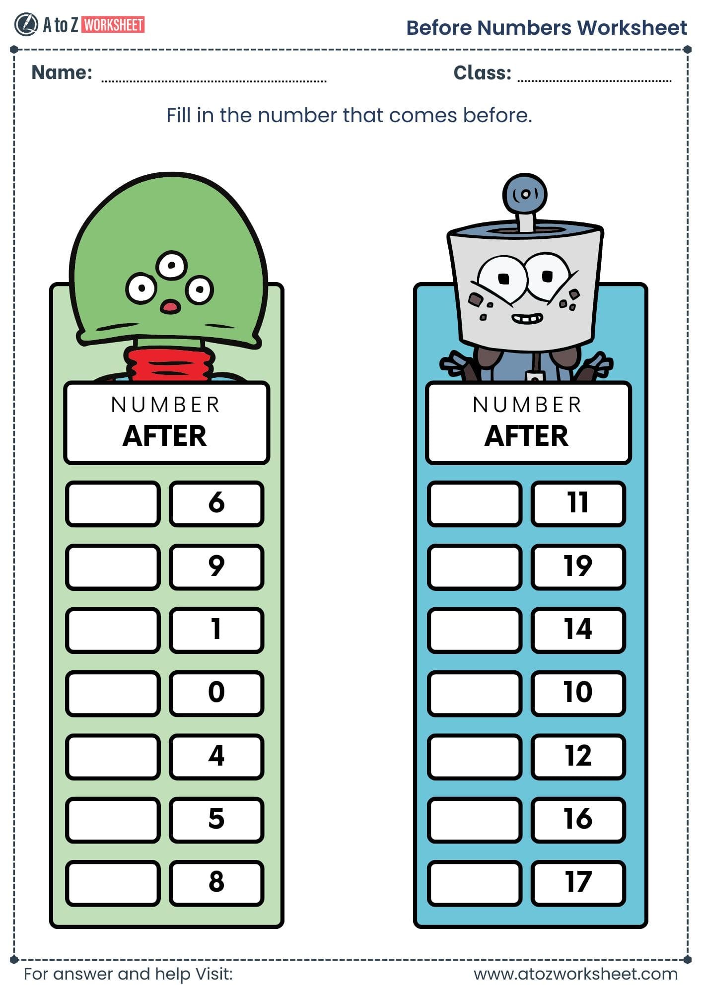 before number worksheet 1 to 100