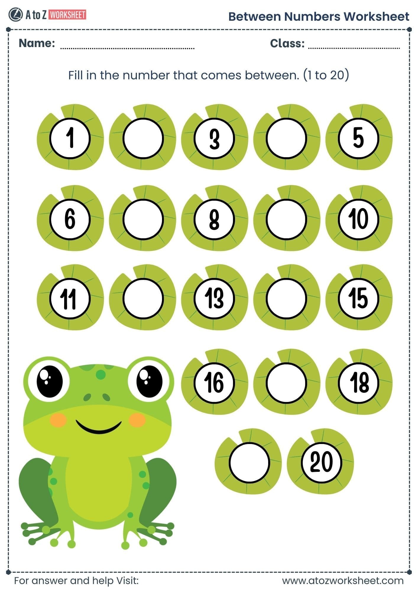 fill blank space 1 to 20 between numbers worksheet ukg pdf