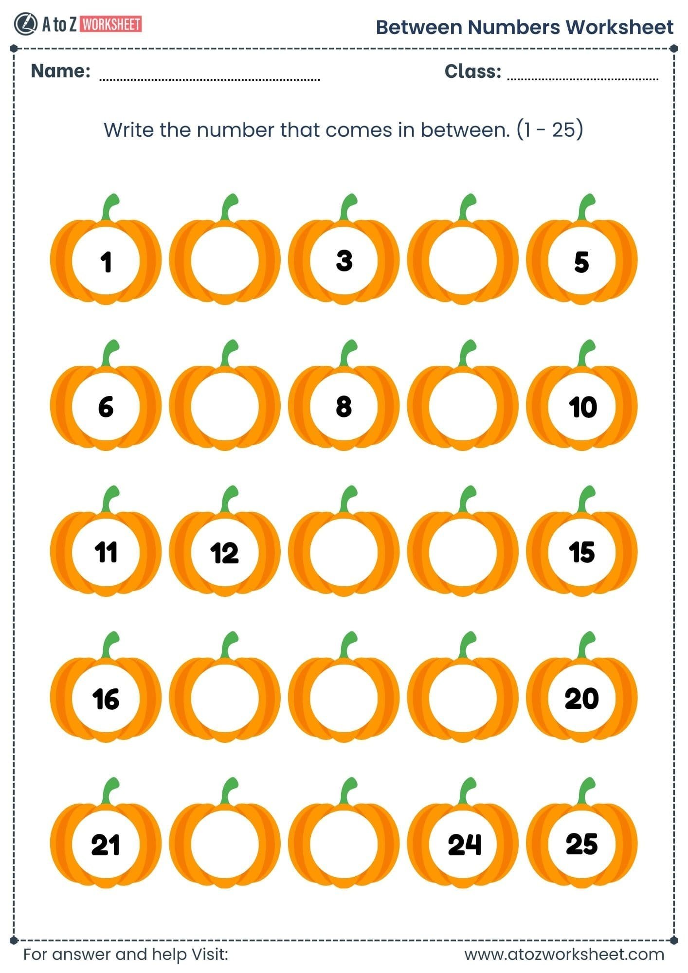 fill missing numbers between numbers worksheet 1 to 30