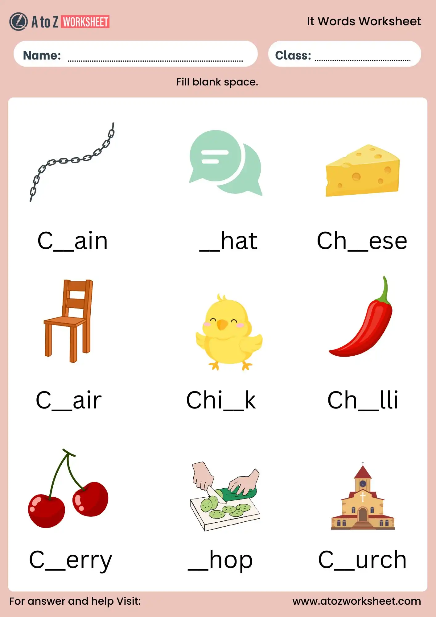 ch words worksheet fill in the blanks for class 2 pdf free