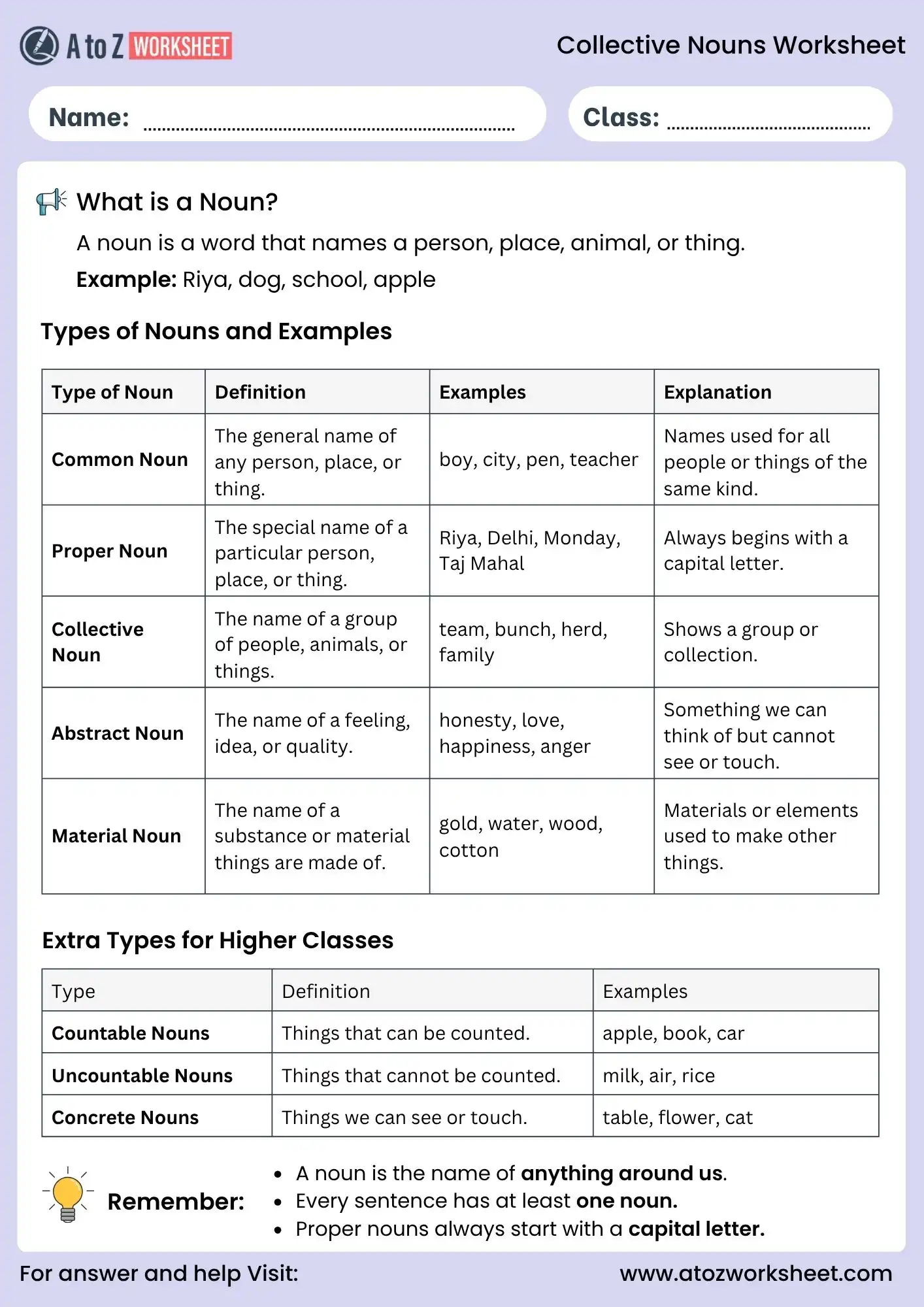 collective nouns worksheets for class 2 grammar chart