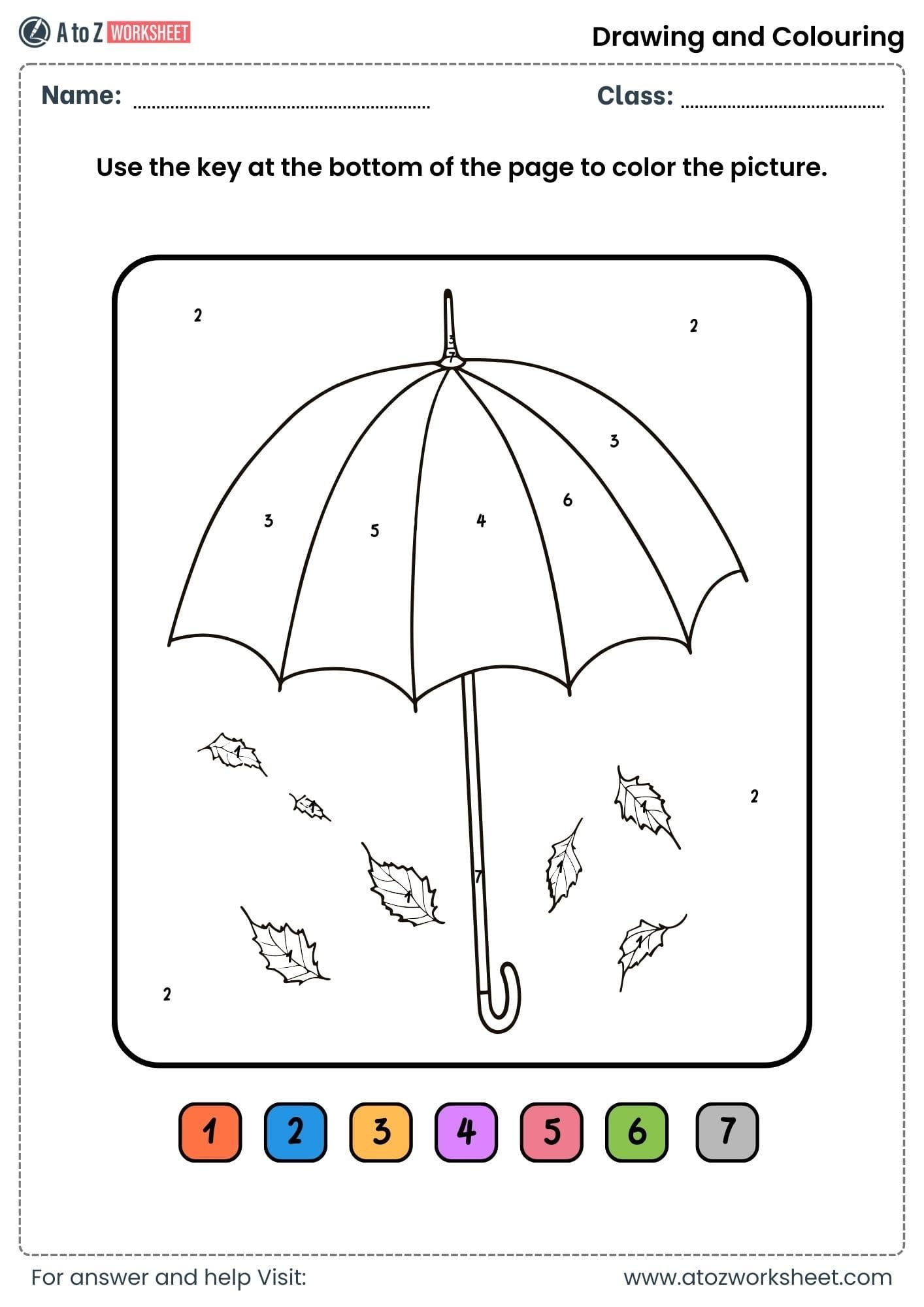 printable color picture by number worksheets class 3