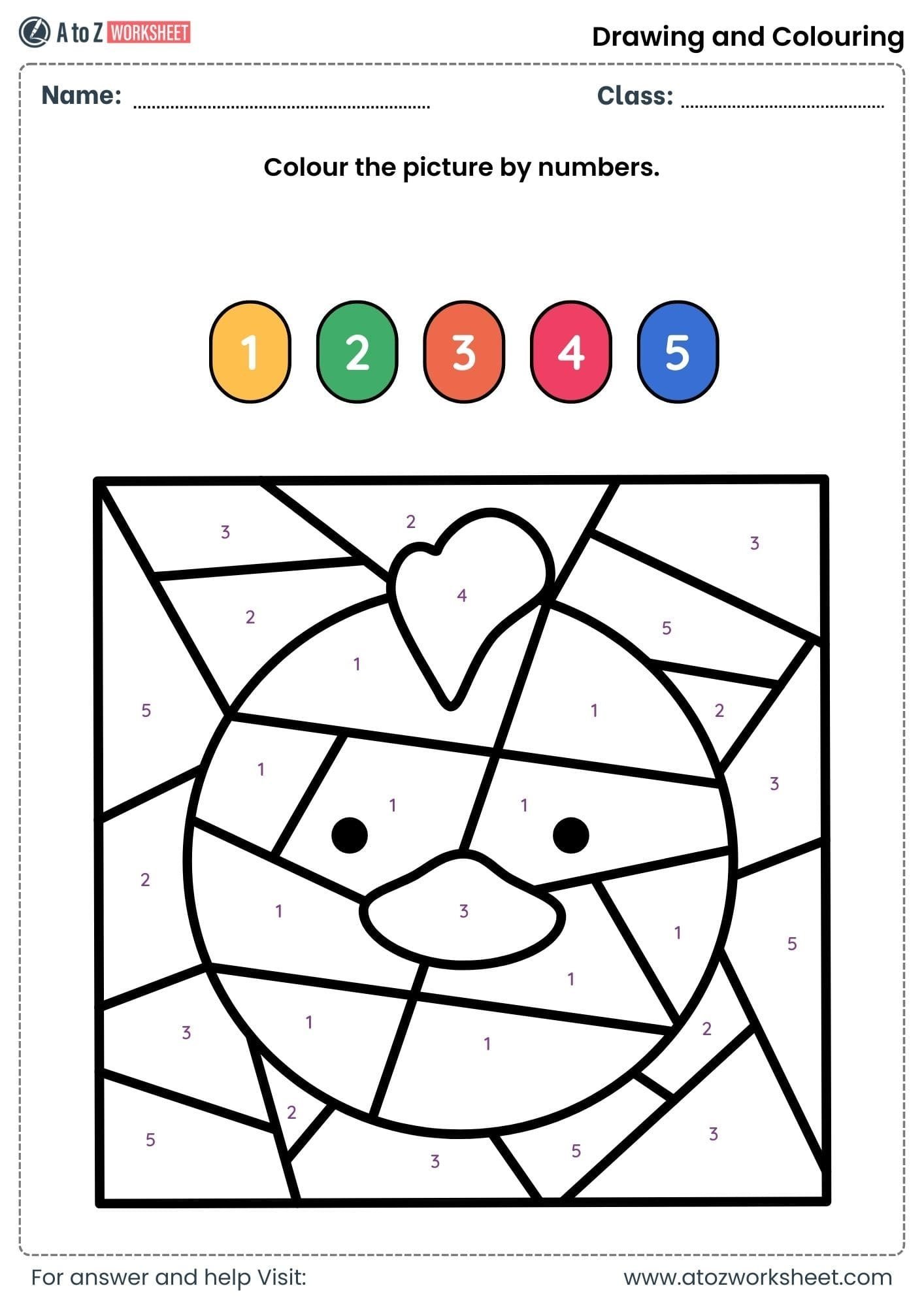 color picture by number worksheets kindergarten ukg