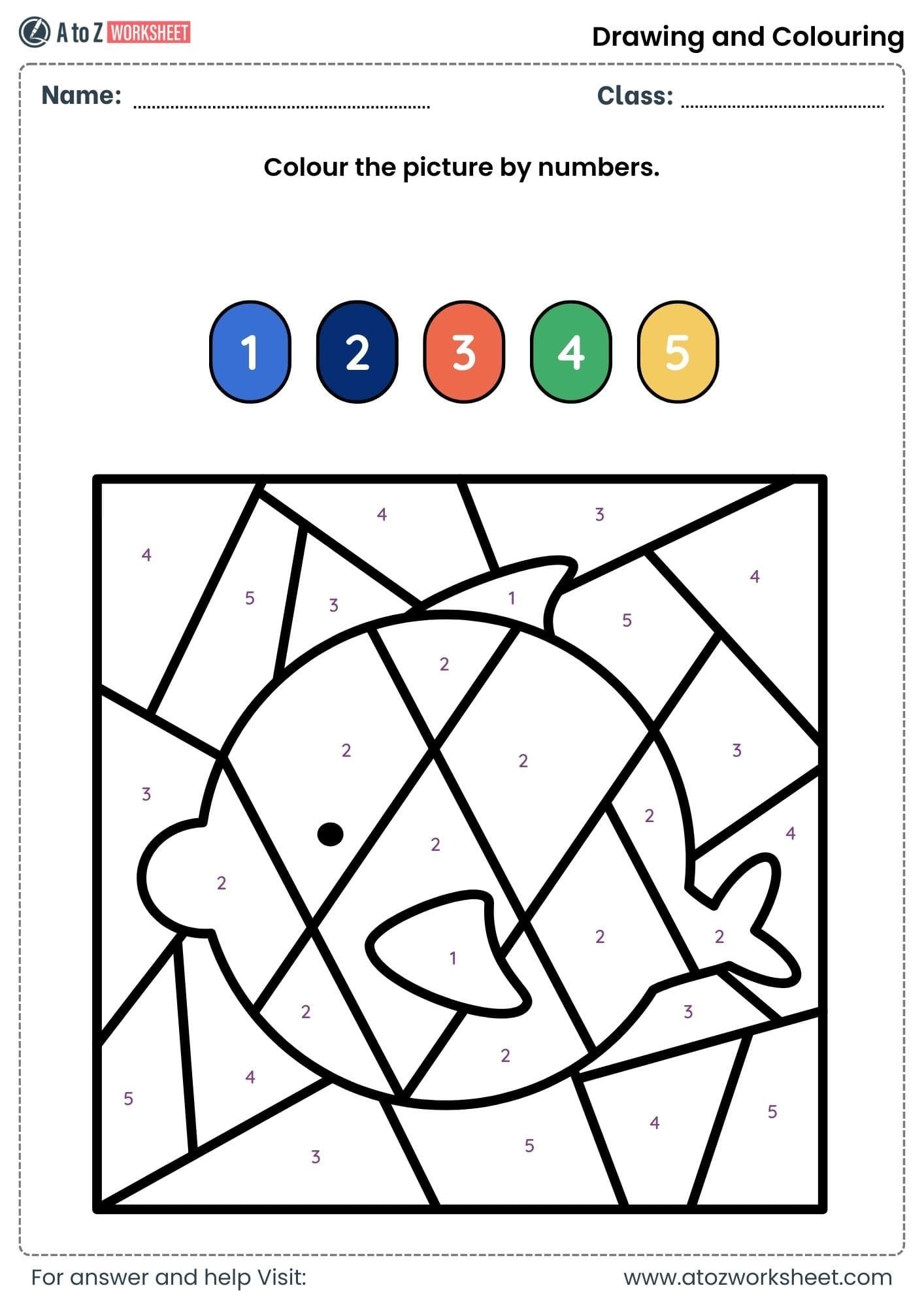 color picture by number worksheets for class 1 pdf