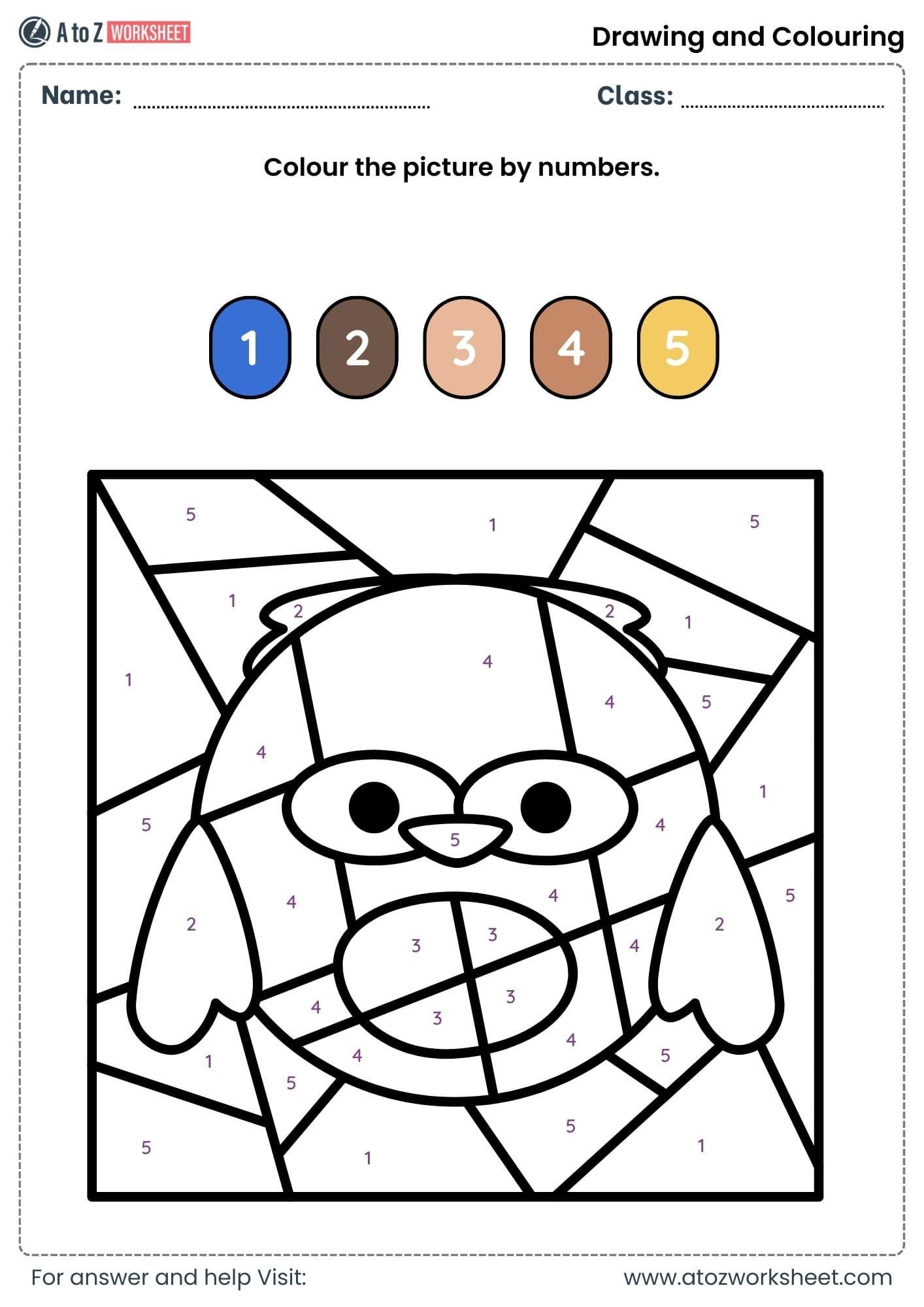 color picture by number worksheets class 3