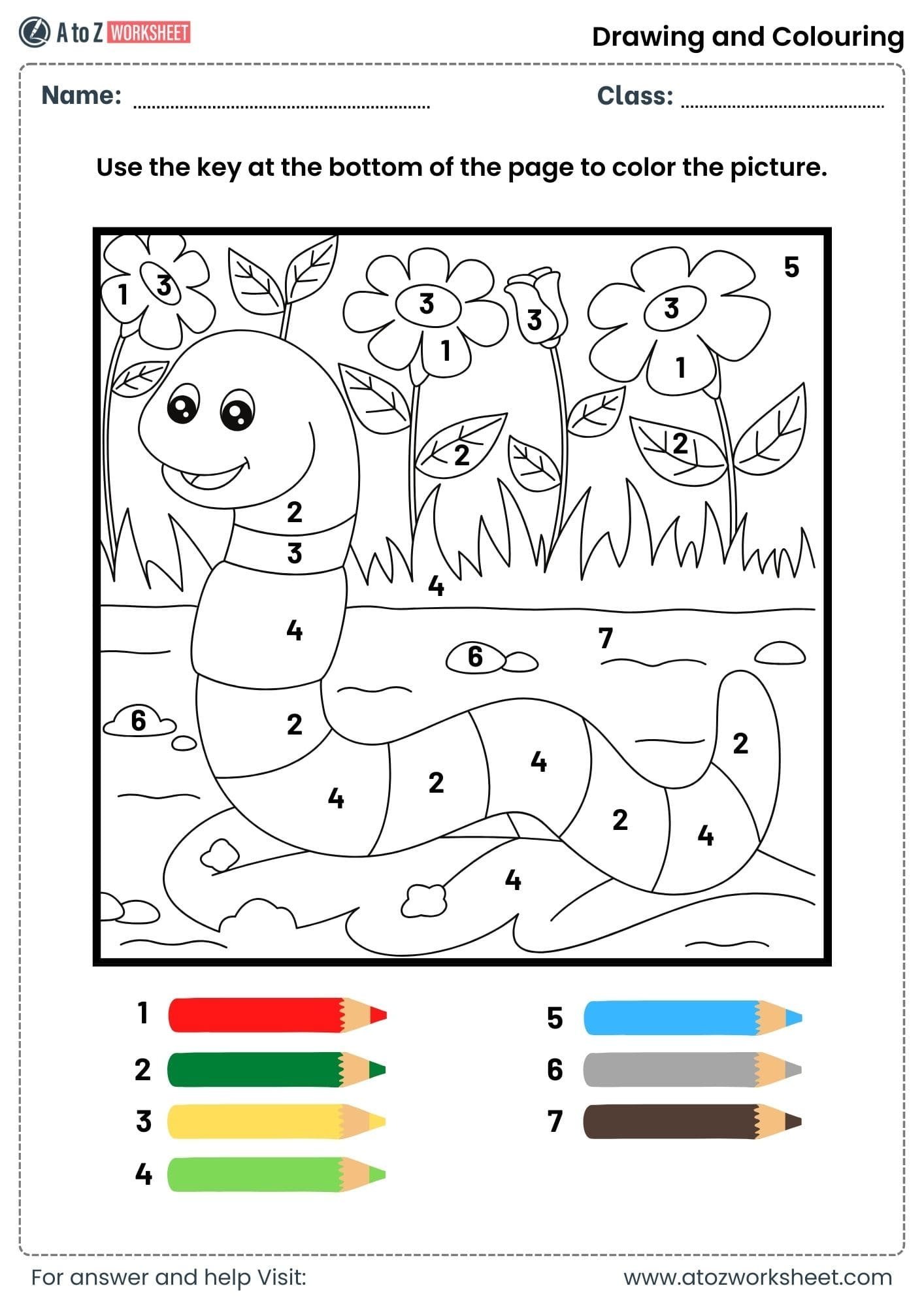 simple color picture by number worksheets lkg