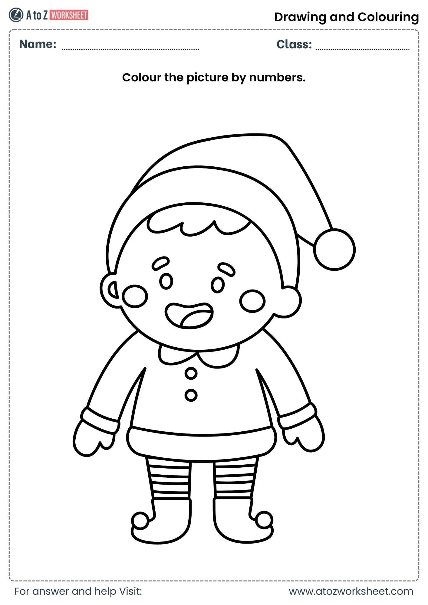 santa drawing and colouring worksheets for lkg ukg