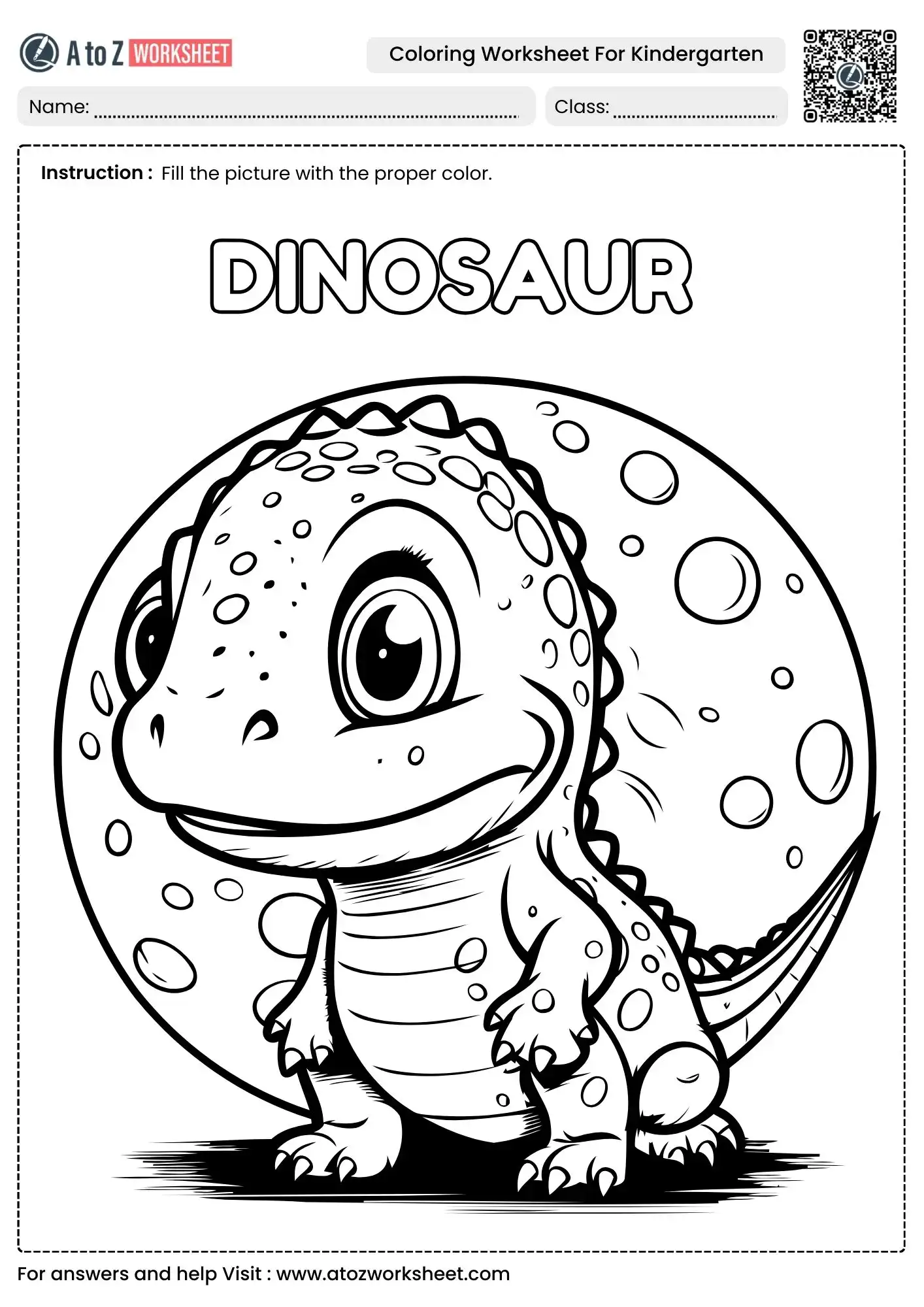 detailed dinosaur coloring worksheet for kindergarten
