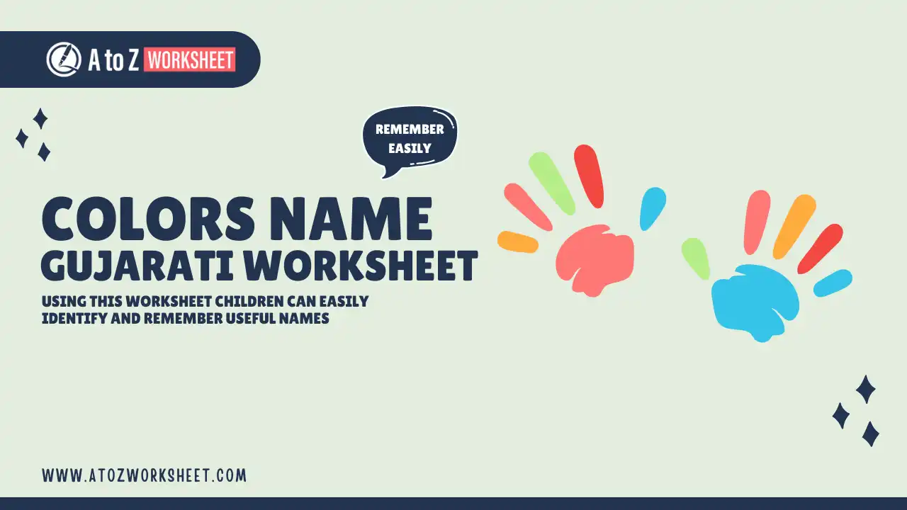 colors name in gujarati and worksheets for kids