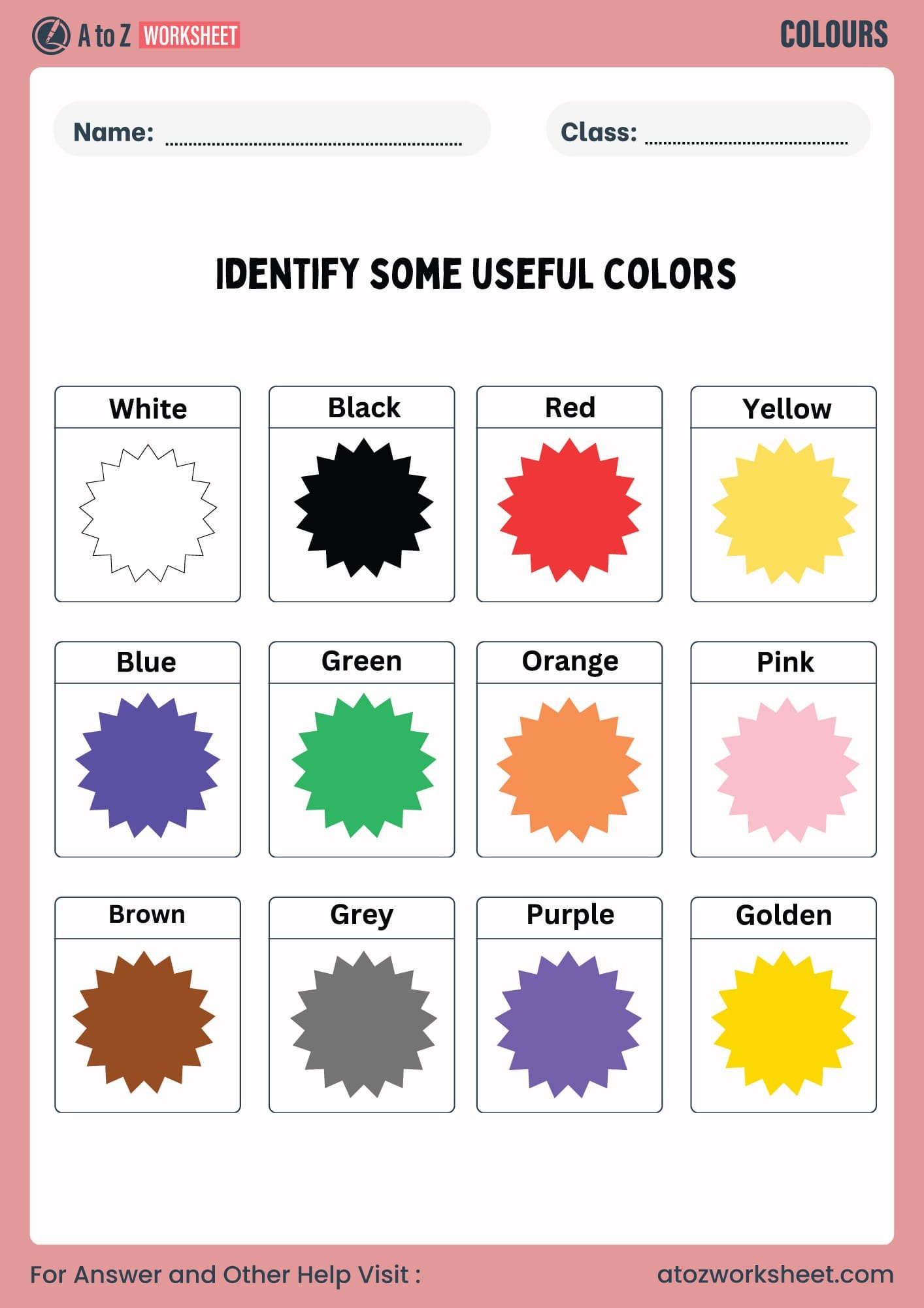 colors worksheet for ukg, lkg, kindergarten and nursery