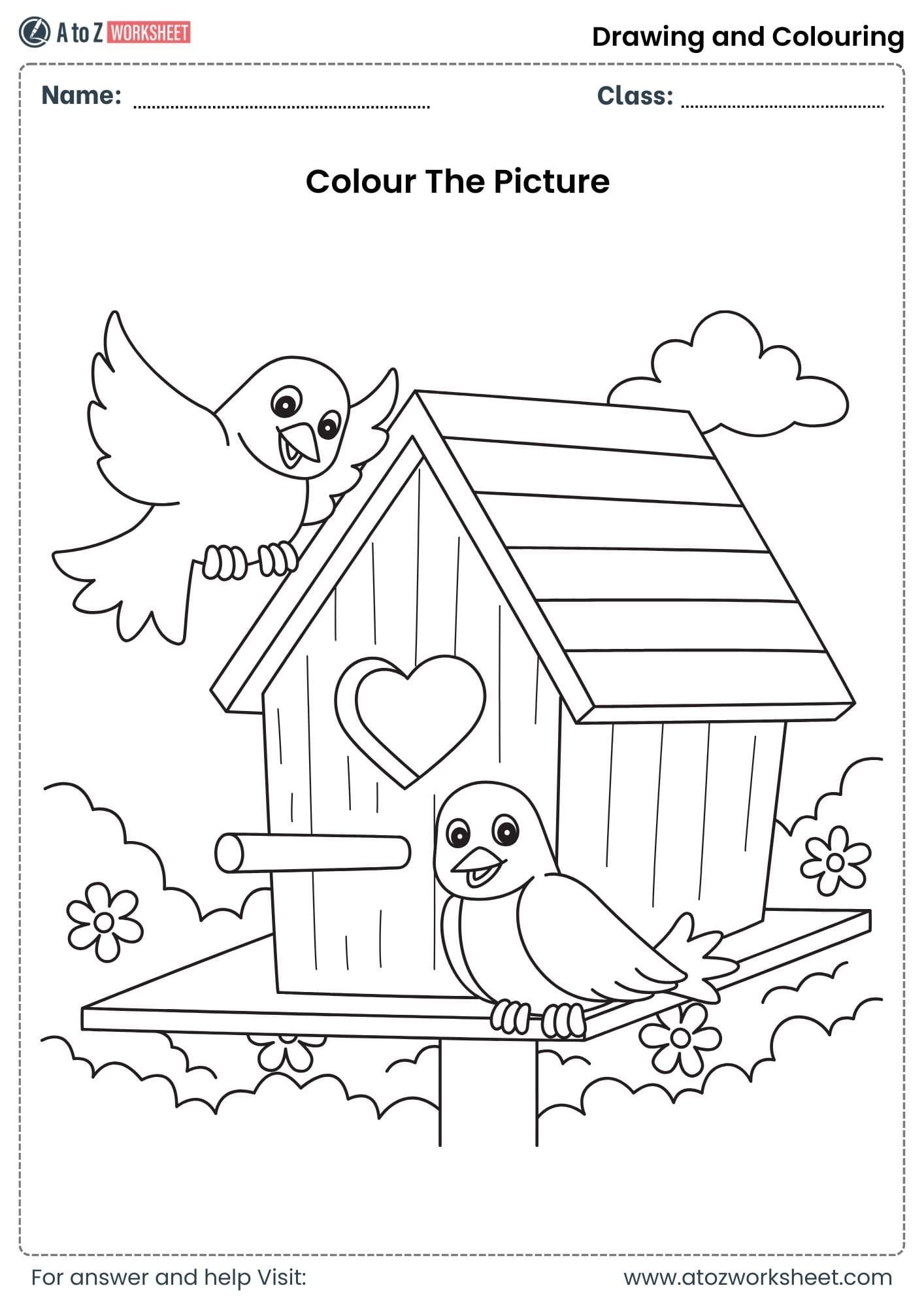 colour the pictures worksheets nursery lkg