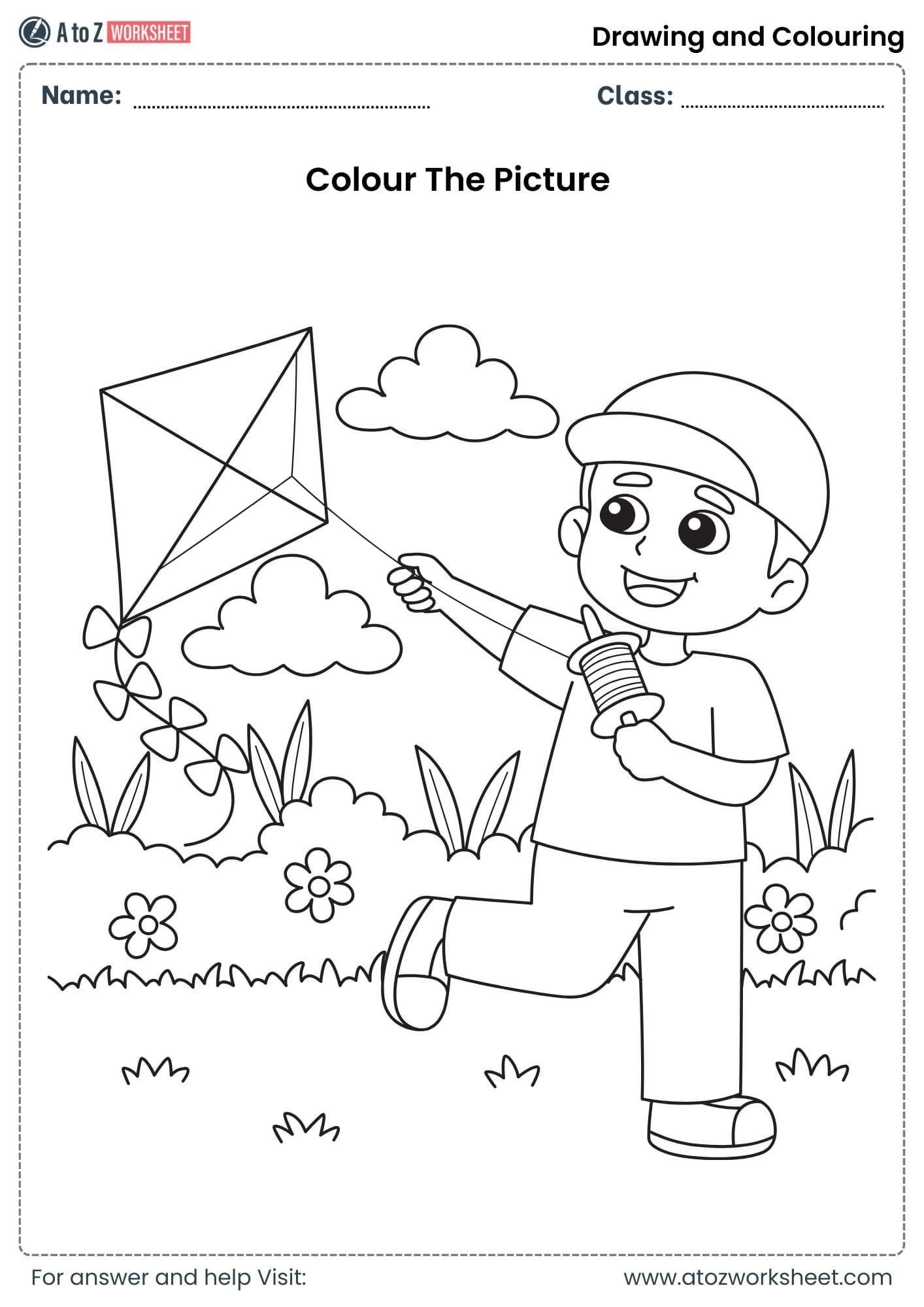 colour the pictures worksheets kindergarten ukg
