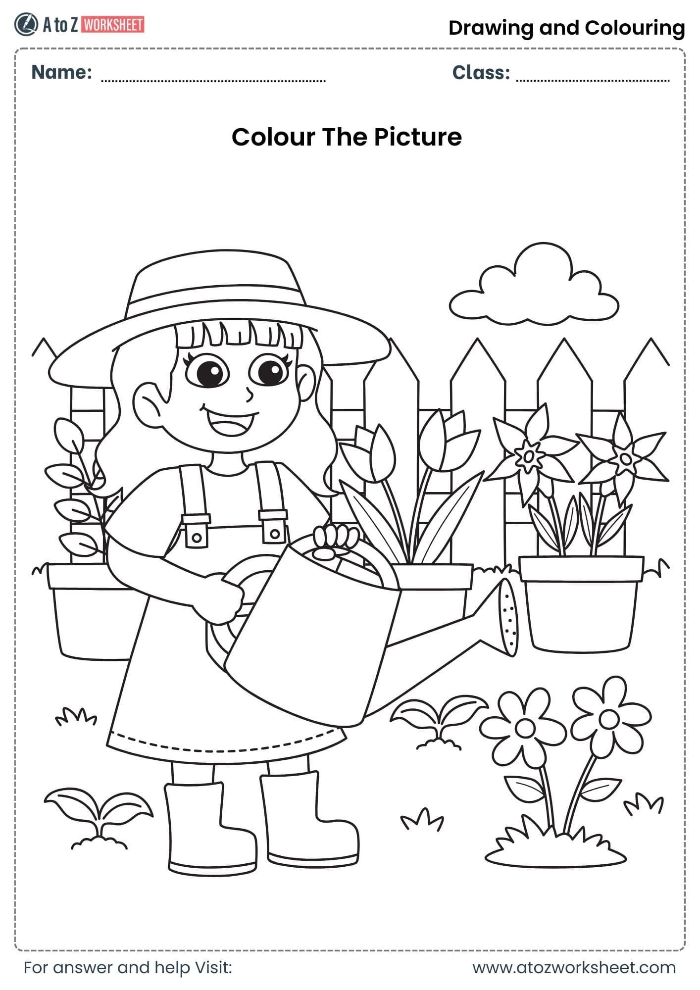colour the pictures worksheets class 1