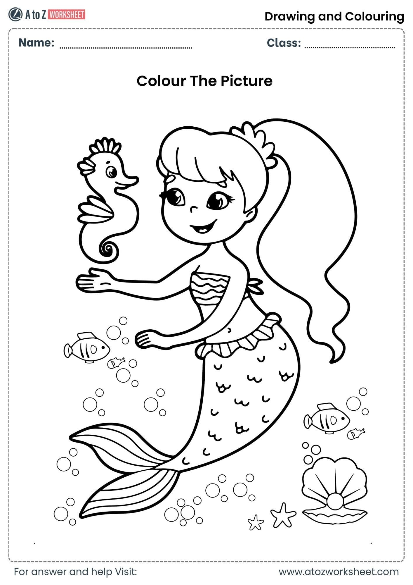 fun colour the pictures worksheets class 2