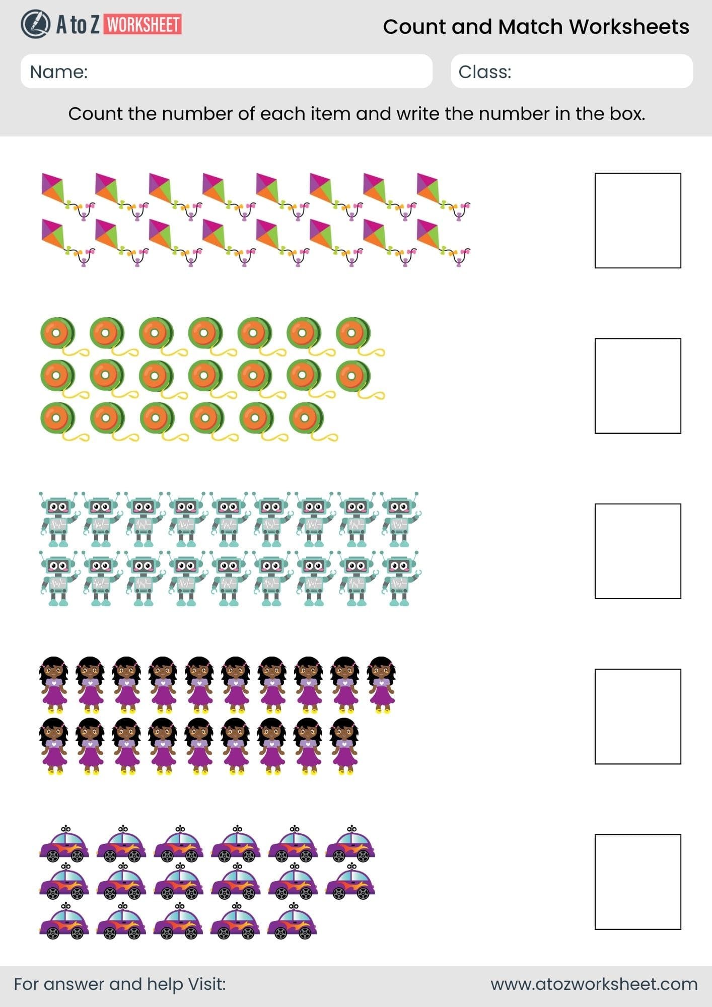 count and match worksheets​ 11 20