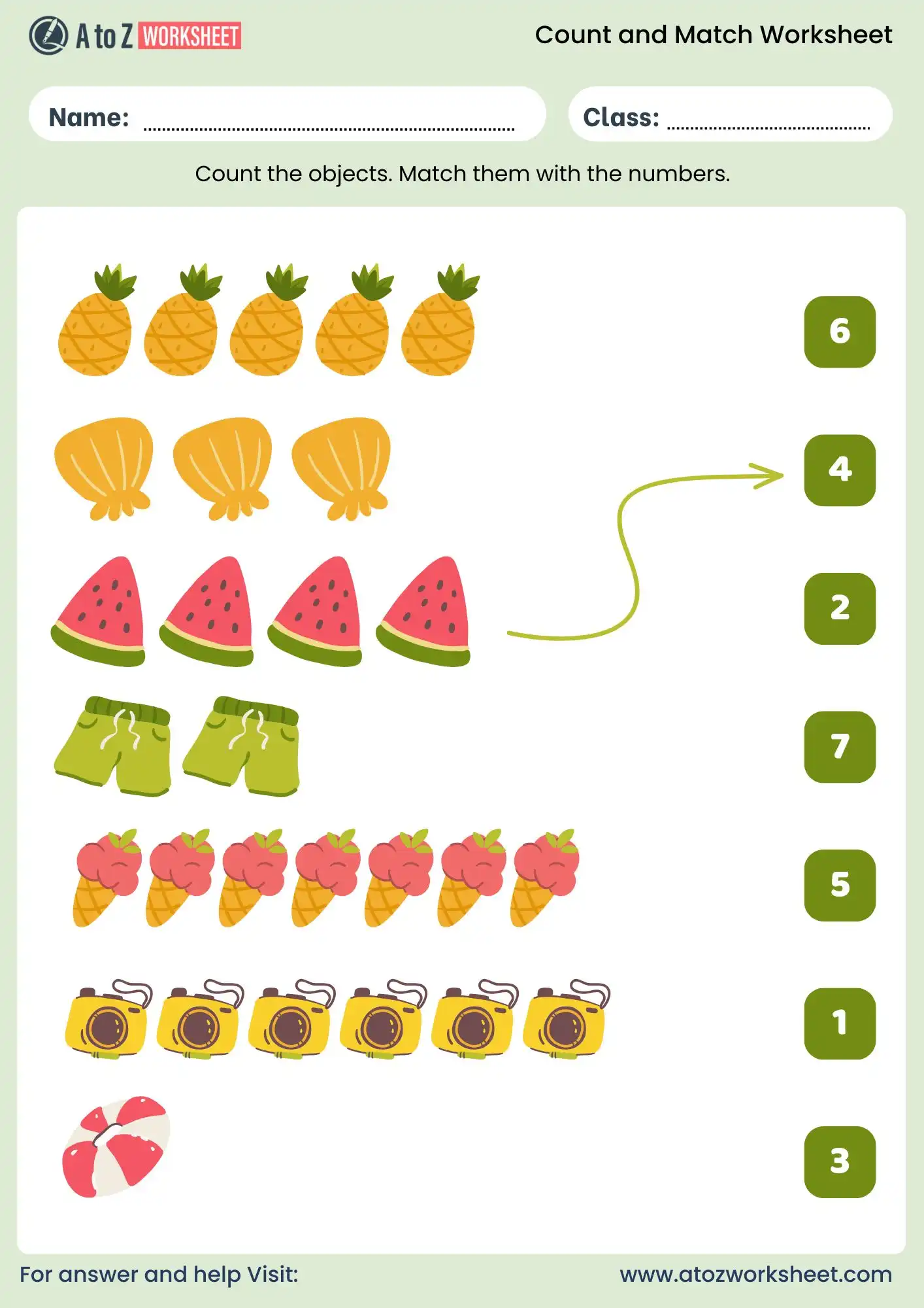 count and match worksheets free pdf with answers