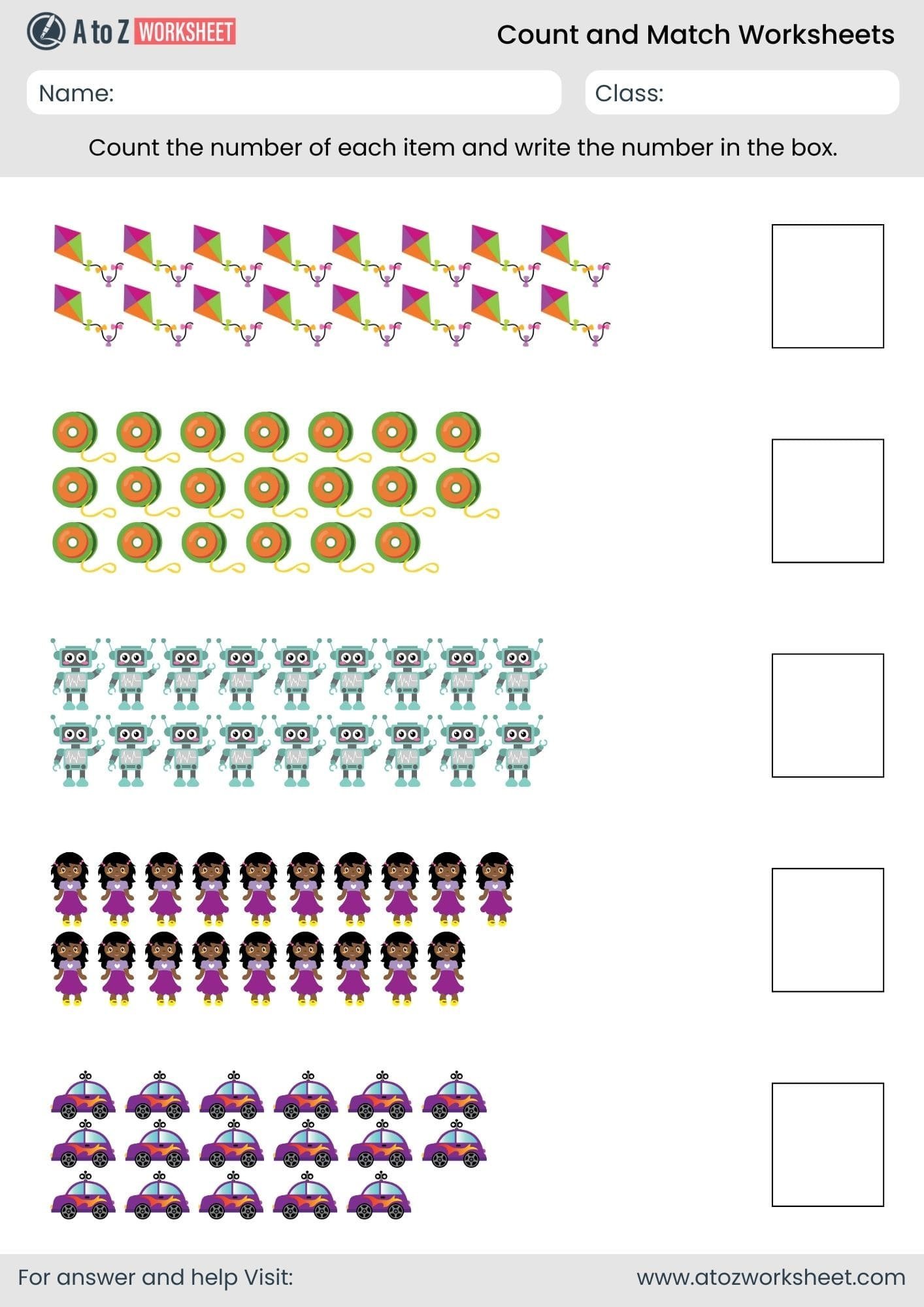 simple objects count and match worksheets 11 20 nursery free pdf