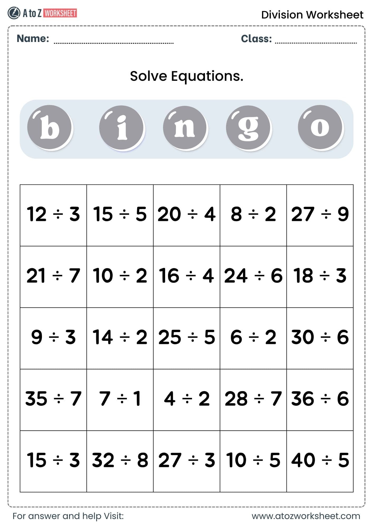 division worksheets for class 2, class 3 and class 4