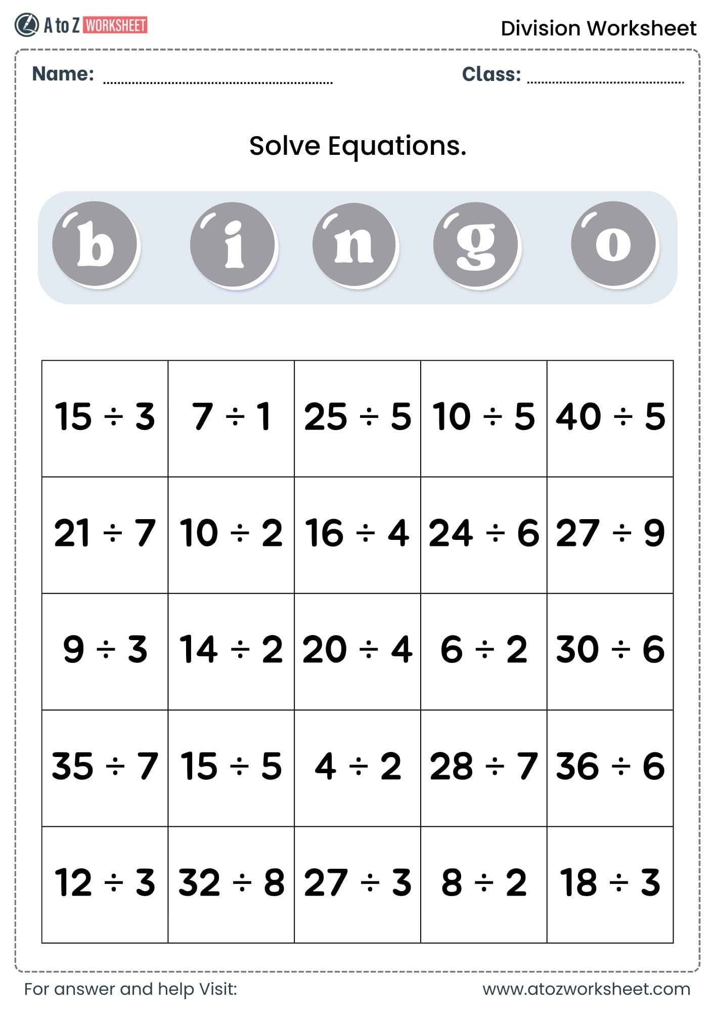 division worksheets for class 2, class 3 and class 4