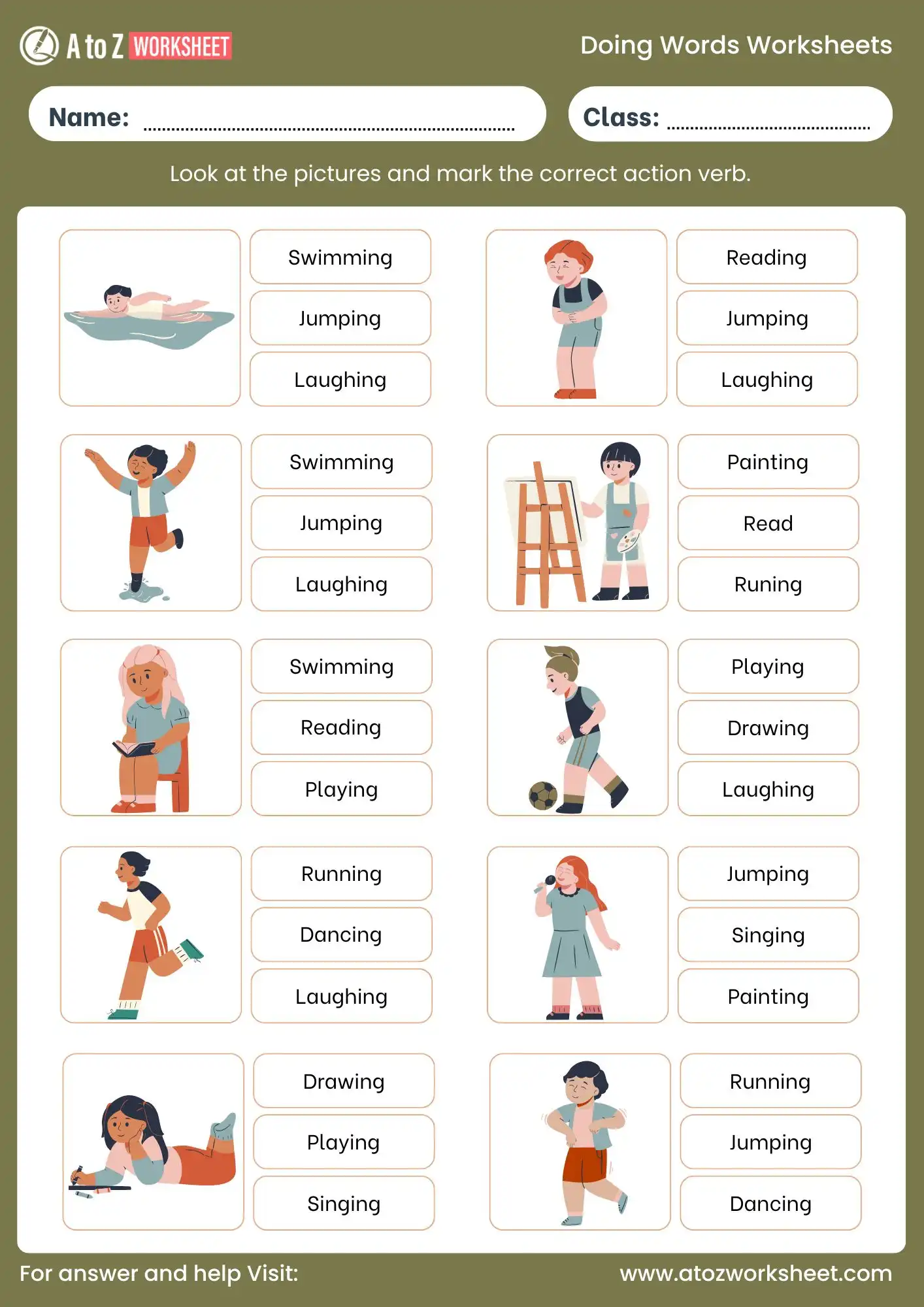 doing words worksheets class 2 with answers free pdf