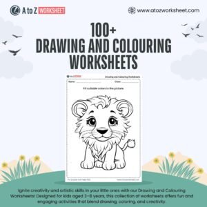 drawing and colouring worksheets pdf bundle for kids product image- 1