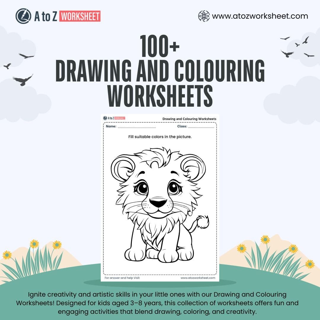 drawing and colouring worksheets​ pdf product image