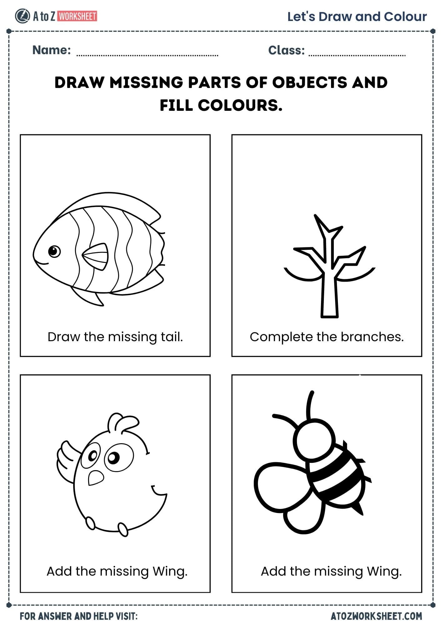 easy nursery drawing worksheets