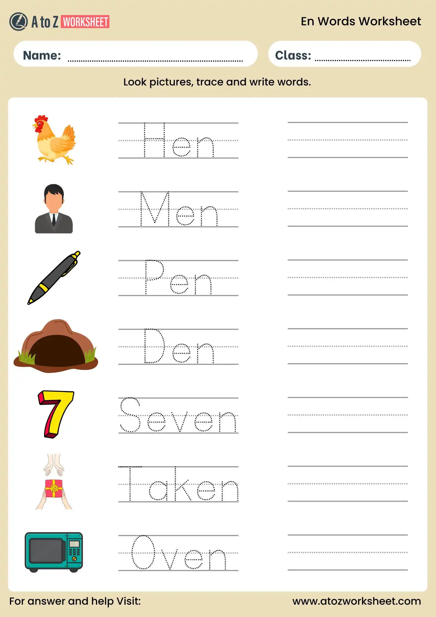 en word family worksheets tracing and writing for preschool and kindergarten