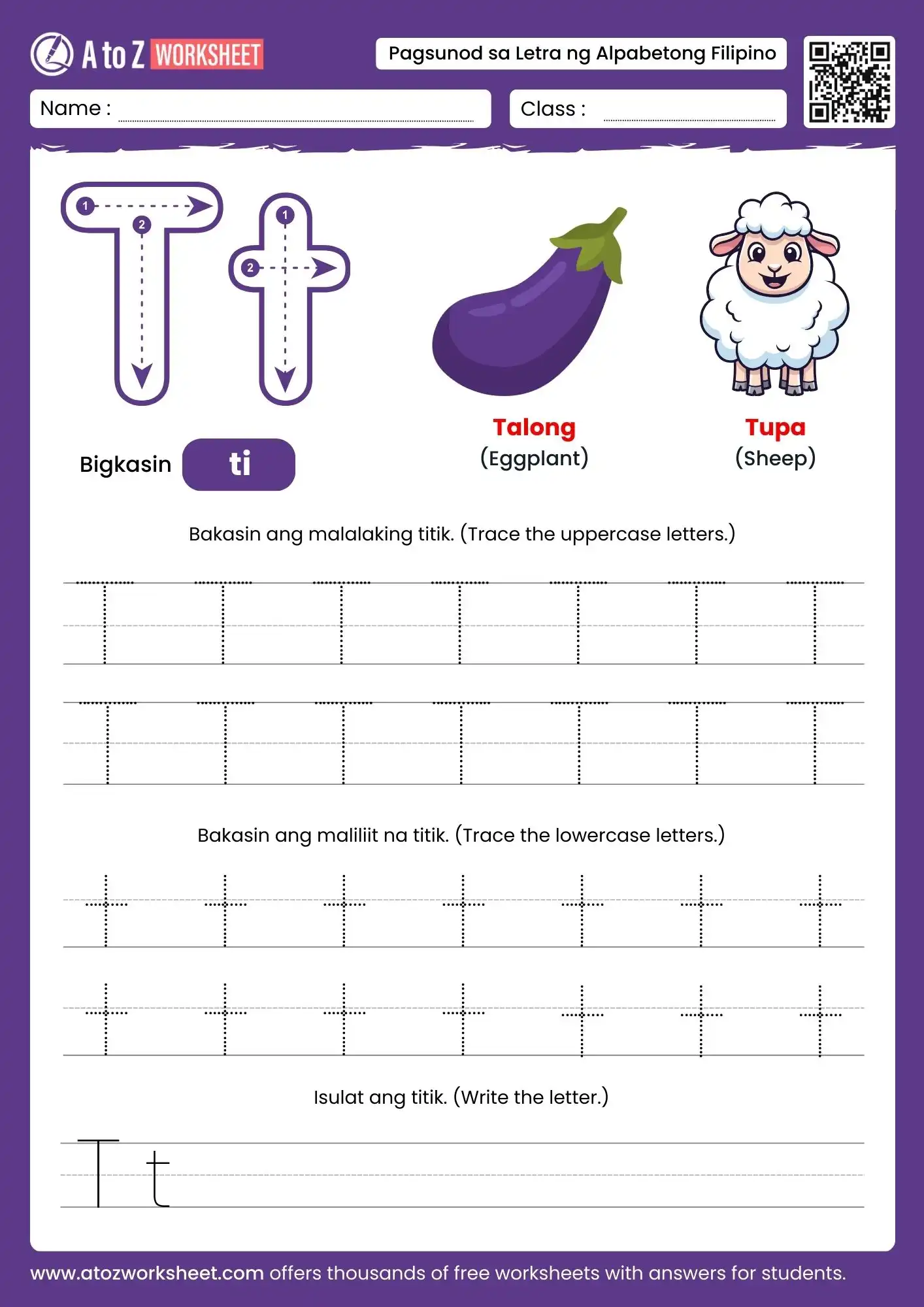 filipino alphabet tracing worksheets for letter t