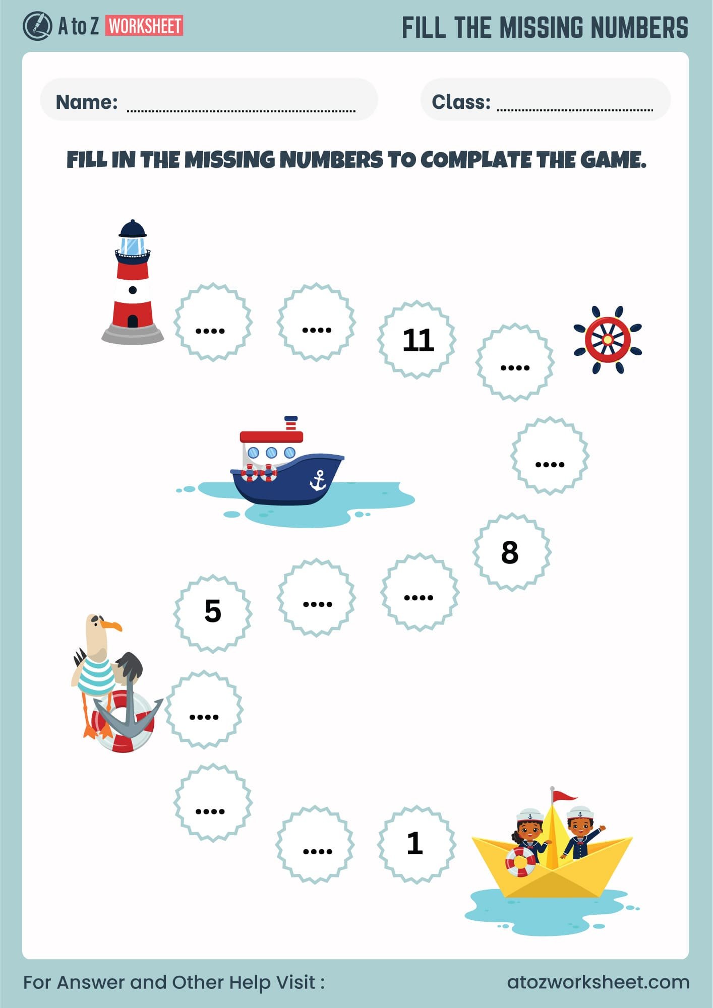 fill missing number worksheet for ukg, lkg, kindergarten, nursery