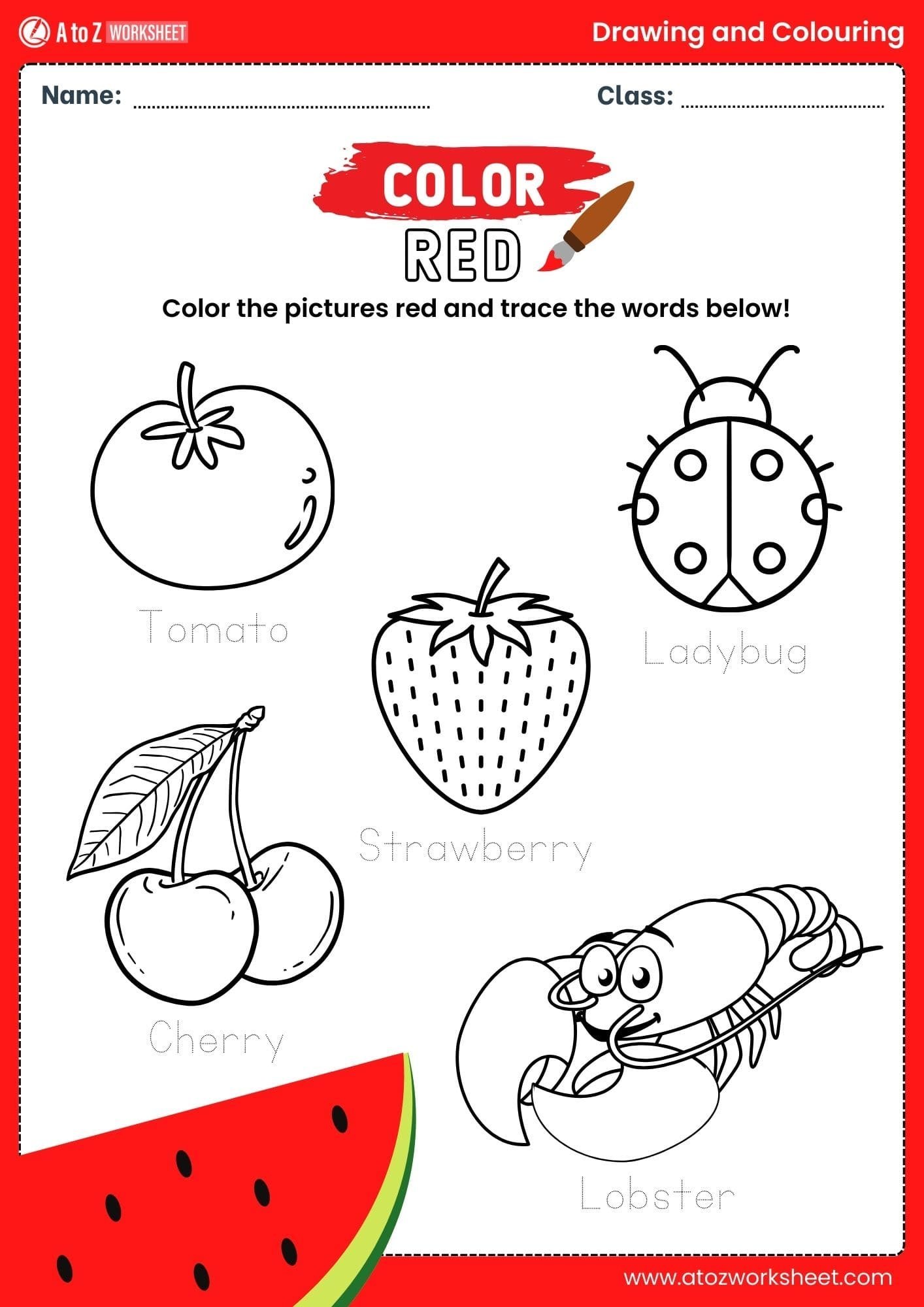 fill specific color drawing and colouring worksheets​
