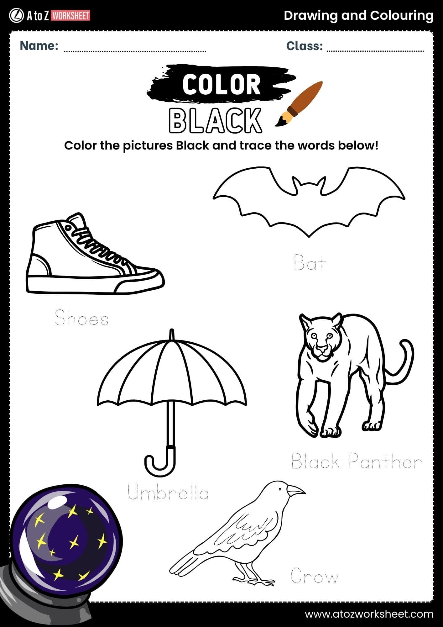 black fill specific color drawing and colouring worksheets nursery kindergarten